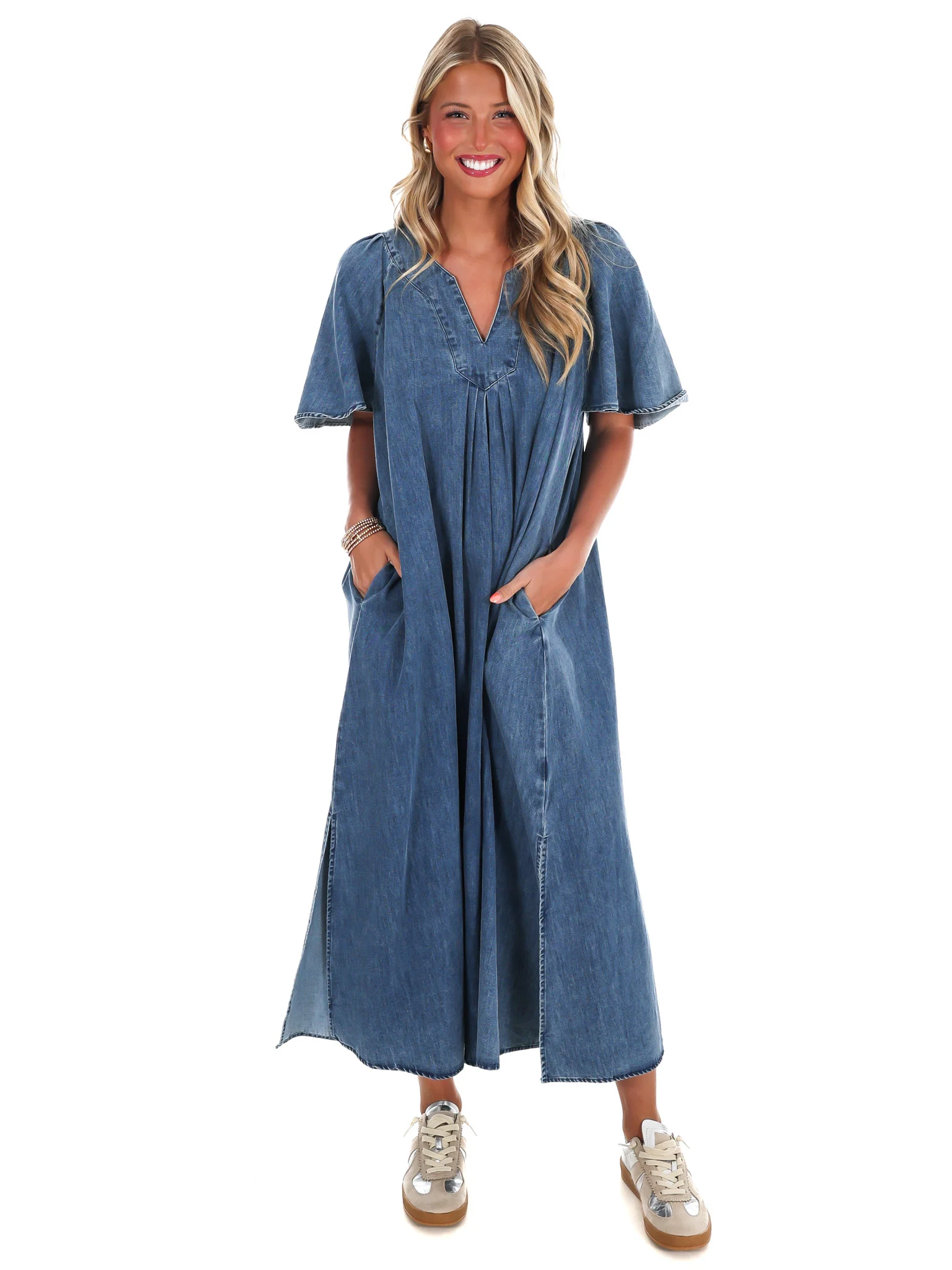 Take the Lead Denim Maxi Dress