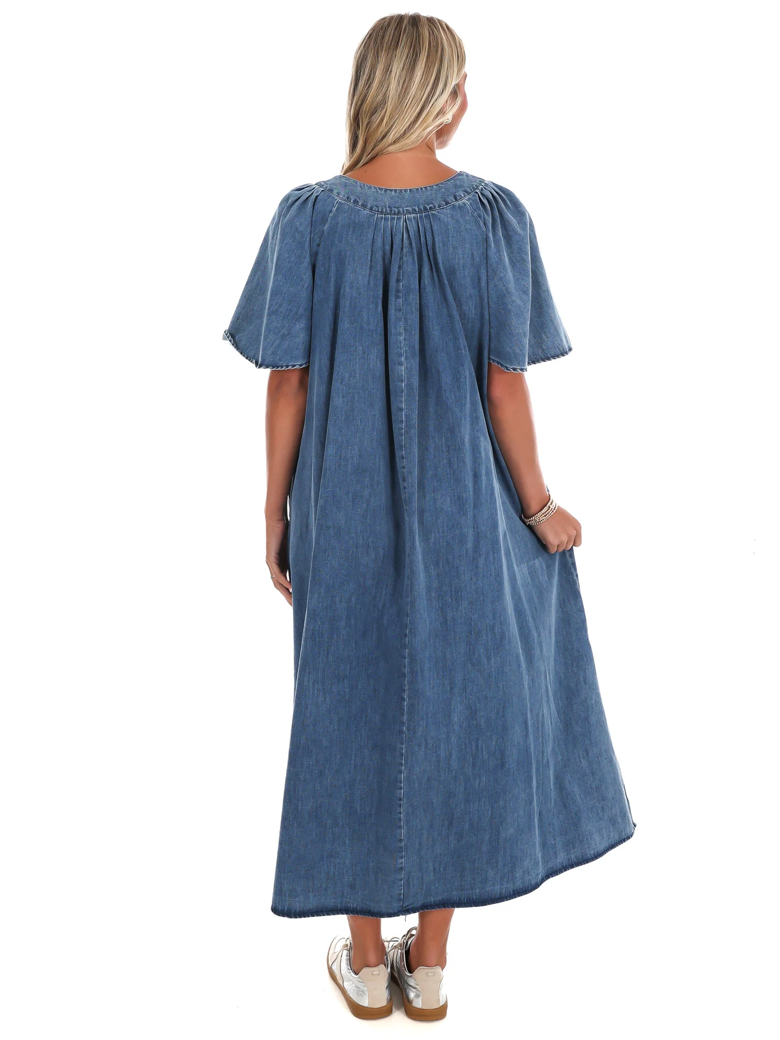 Take the Lead Denim Maxi Dress - Image 6