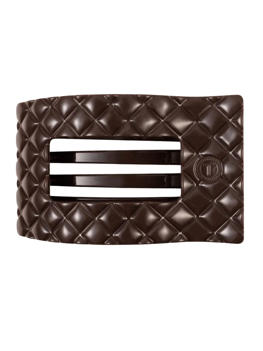 Teleties Quilted Large Flat Rectangle Hair Clip