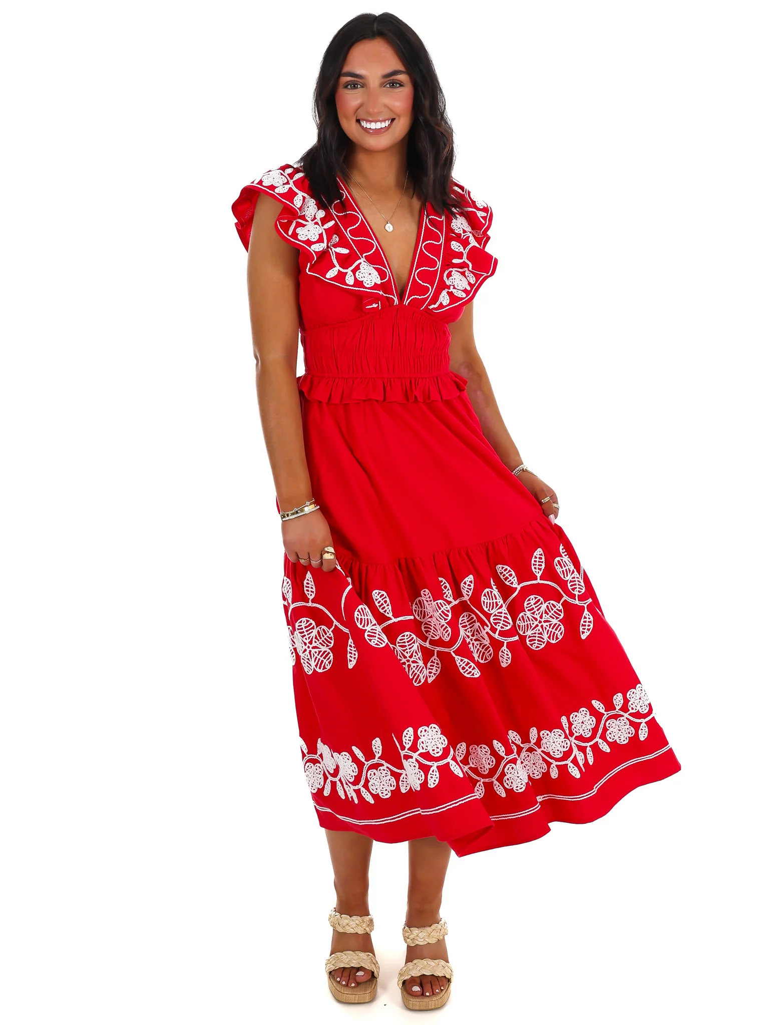 Tell Me Everything Embroidery Midi Dress - Image 12