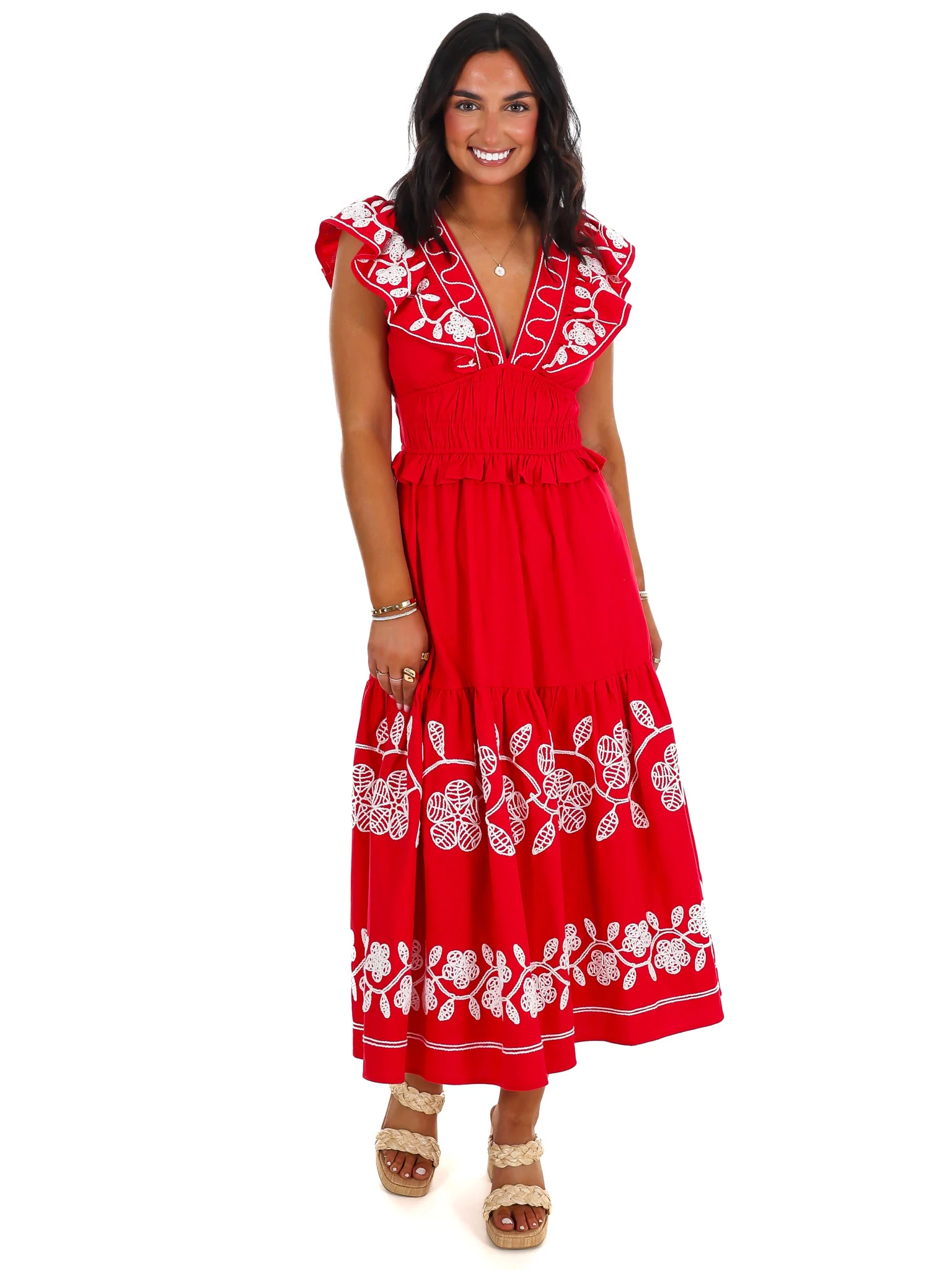 Tell Me Everything Embroidery Midi Dress - Image 8