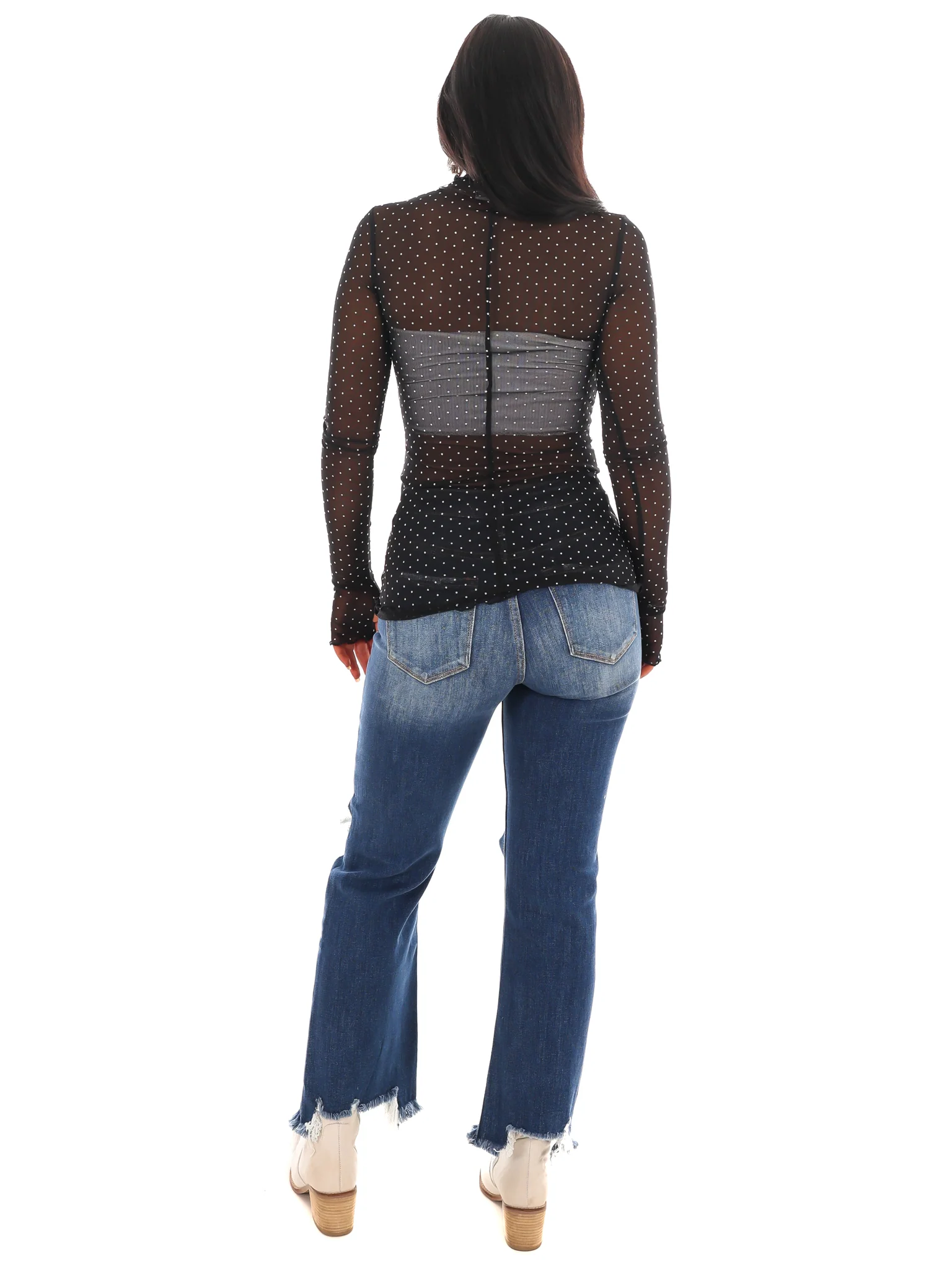 Tell Me Something Mesh Polka Dot Top - Image 8