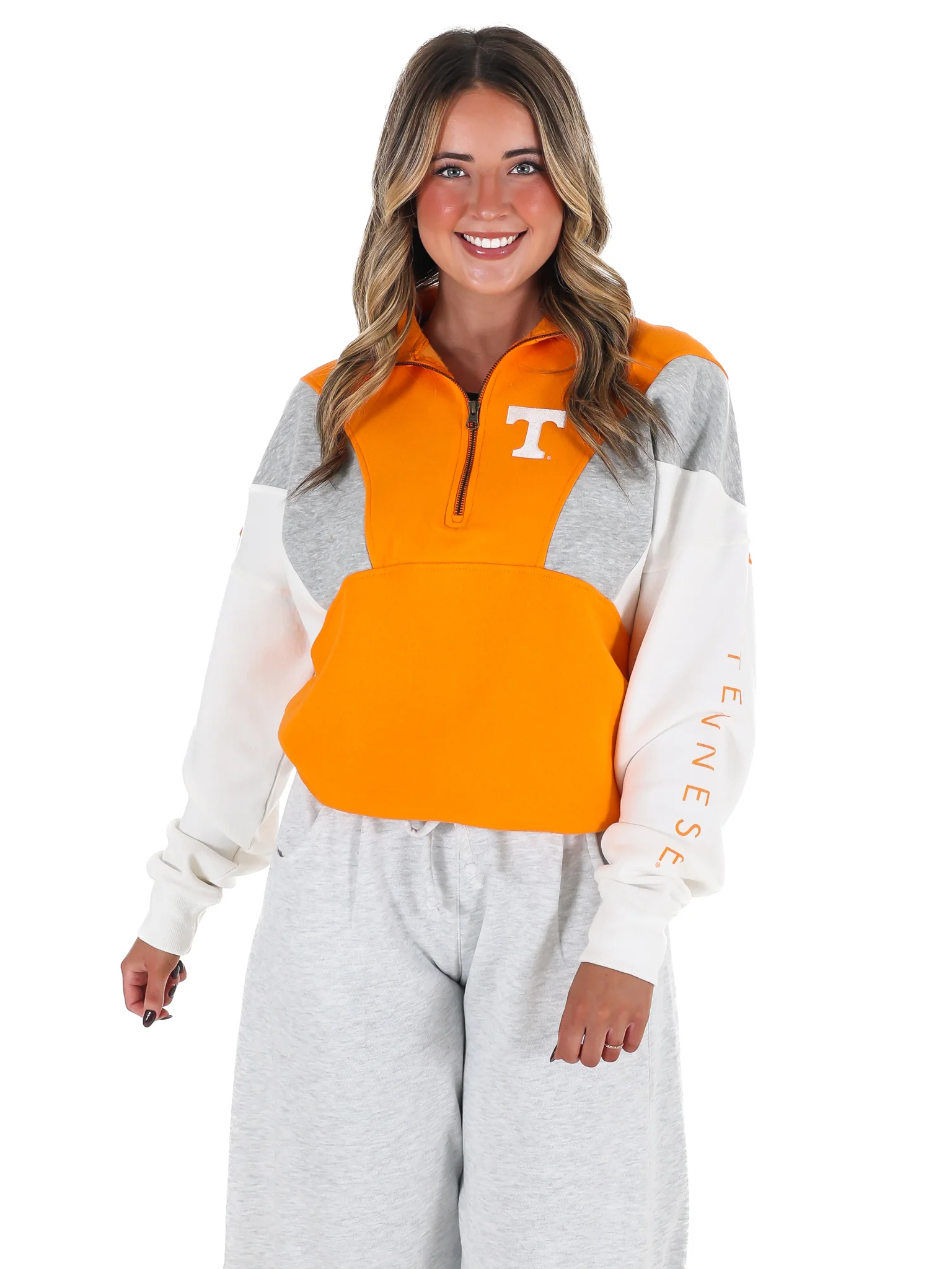Tennessee Contrast Half Zip Pullover
