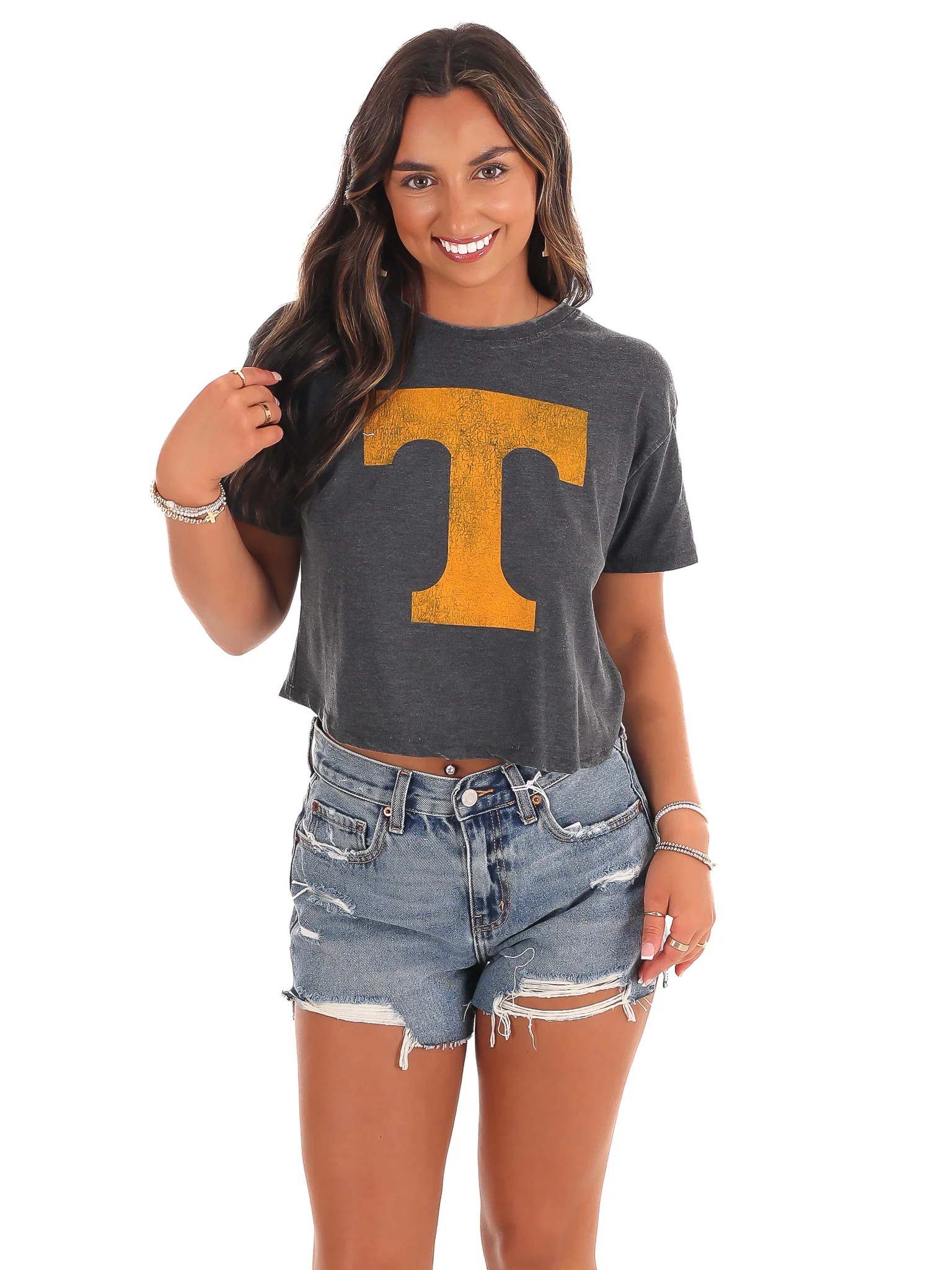 Tennessee Distressed Logo Crop Top - Image 29