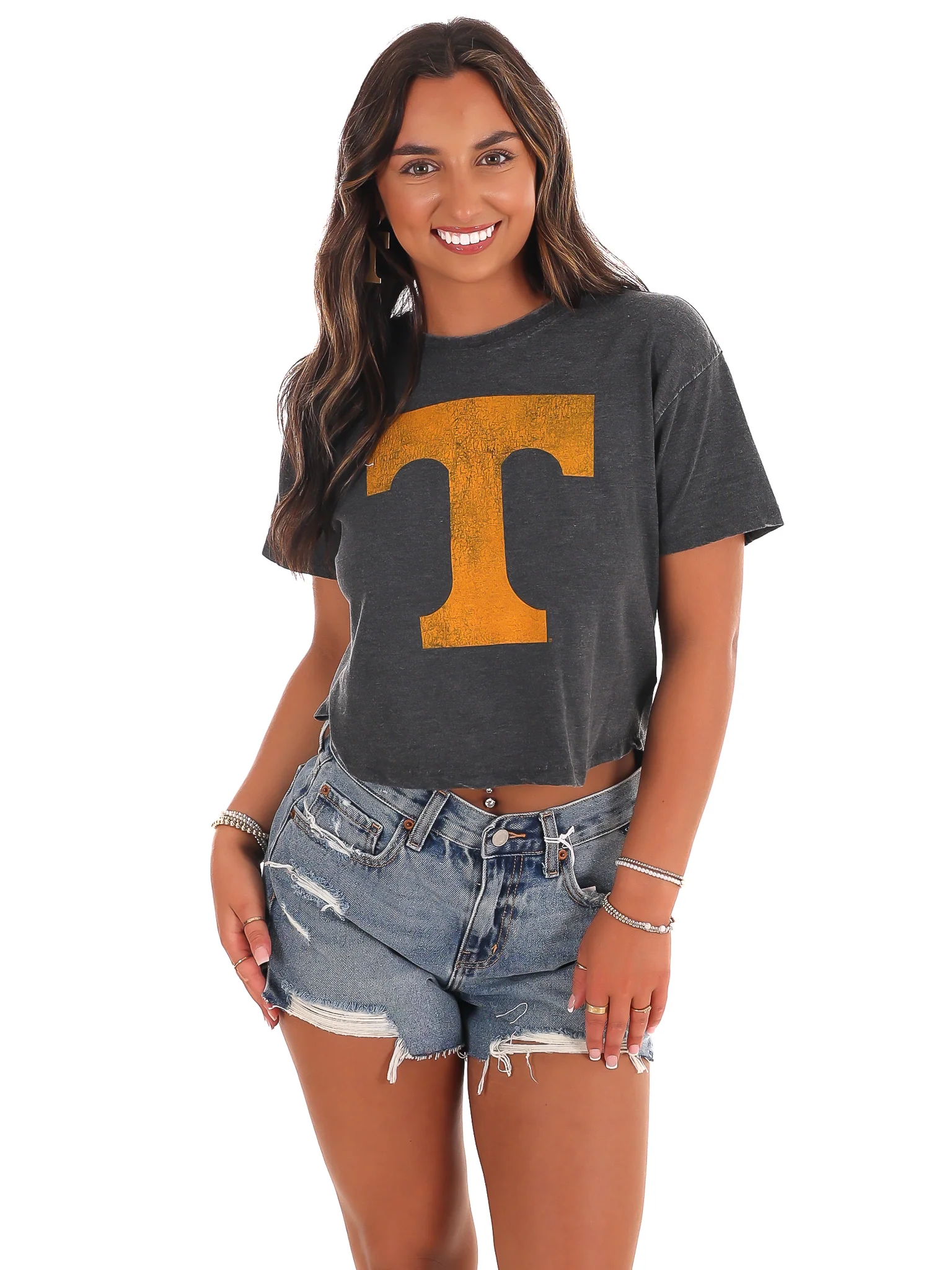 Tennessee Distressed Logo Crop Top - Image 31