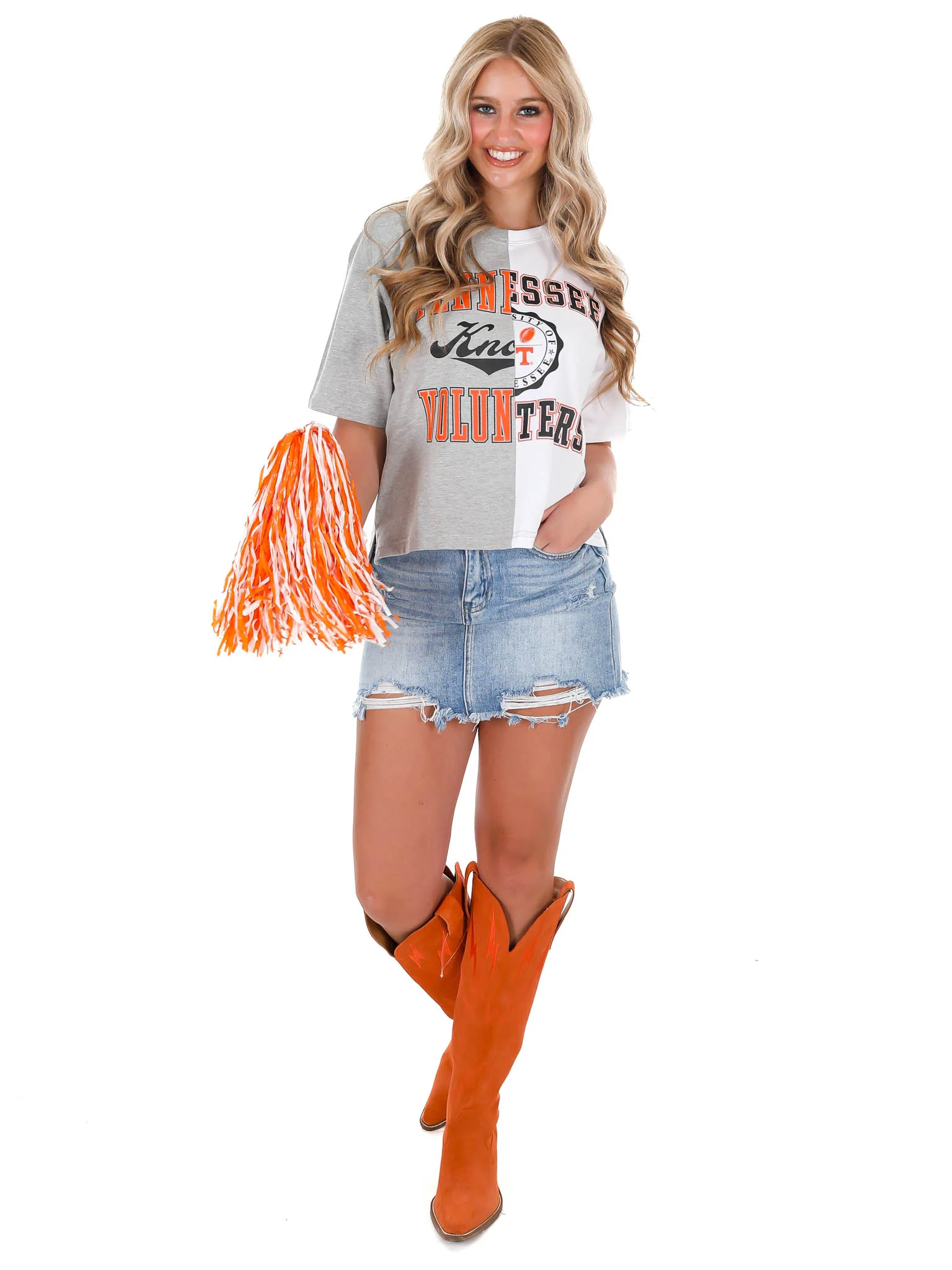 Tennessee Half & Half Waist Length Top - Image 9