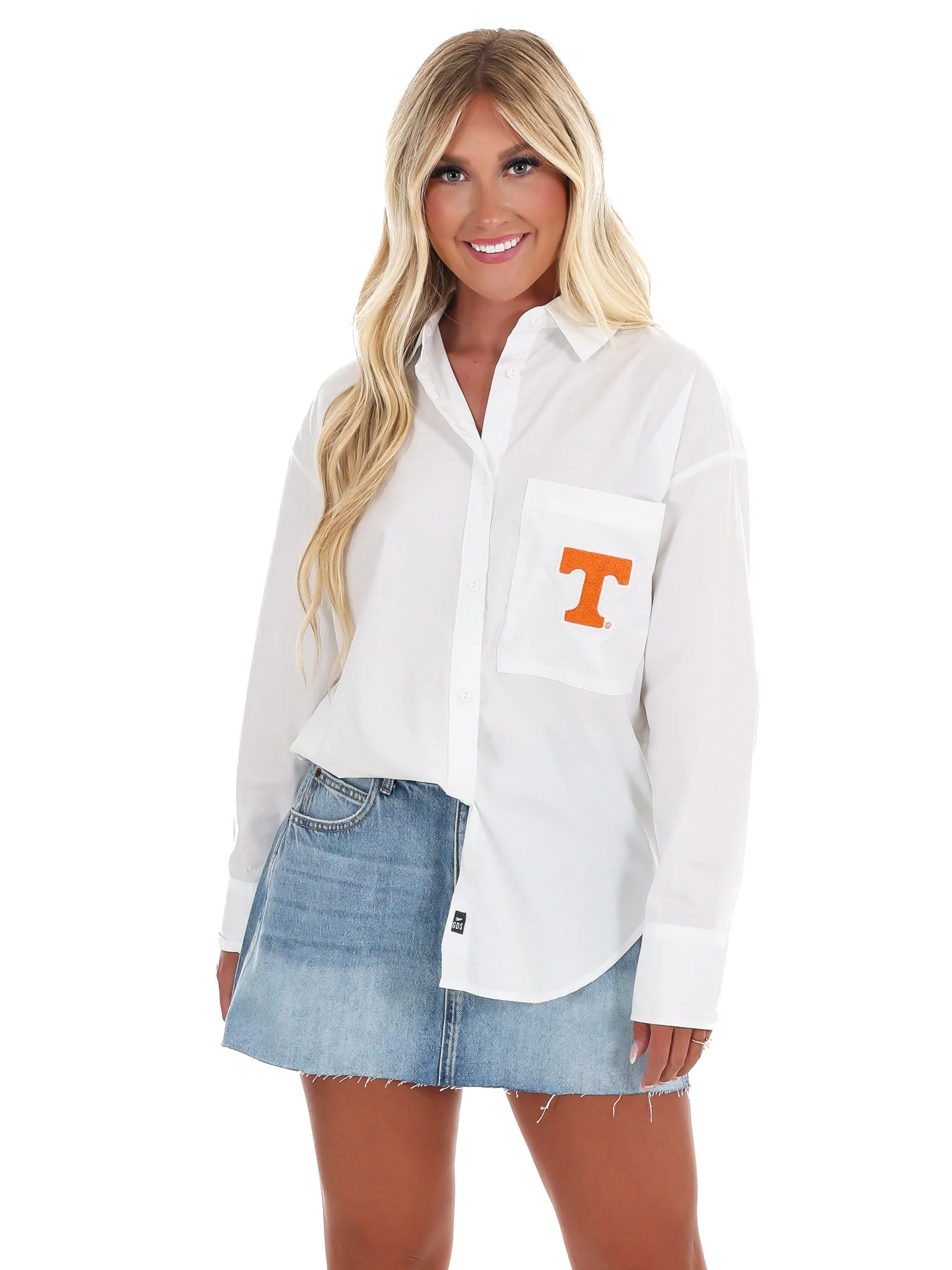 Tennessee Logo Patch Lux Button Up Top - Image 3