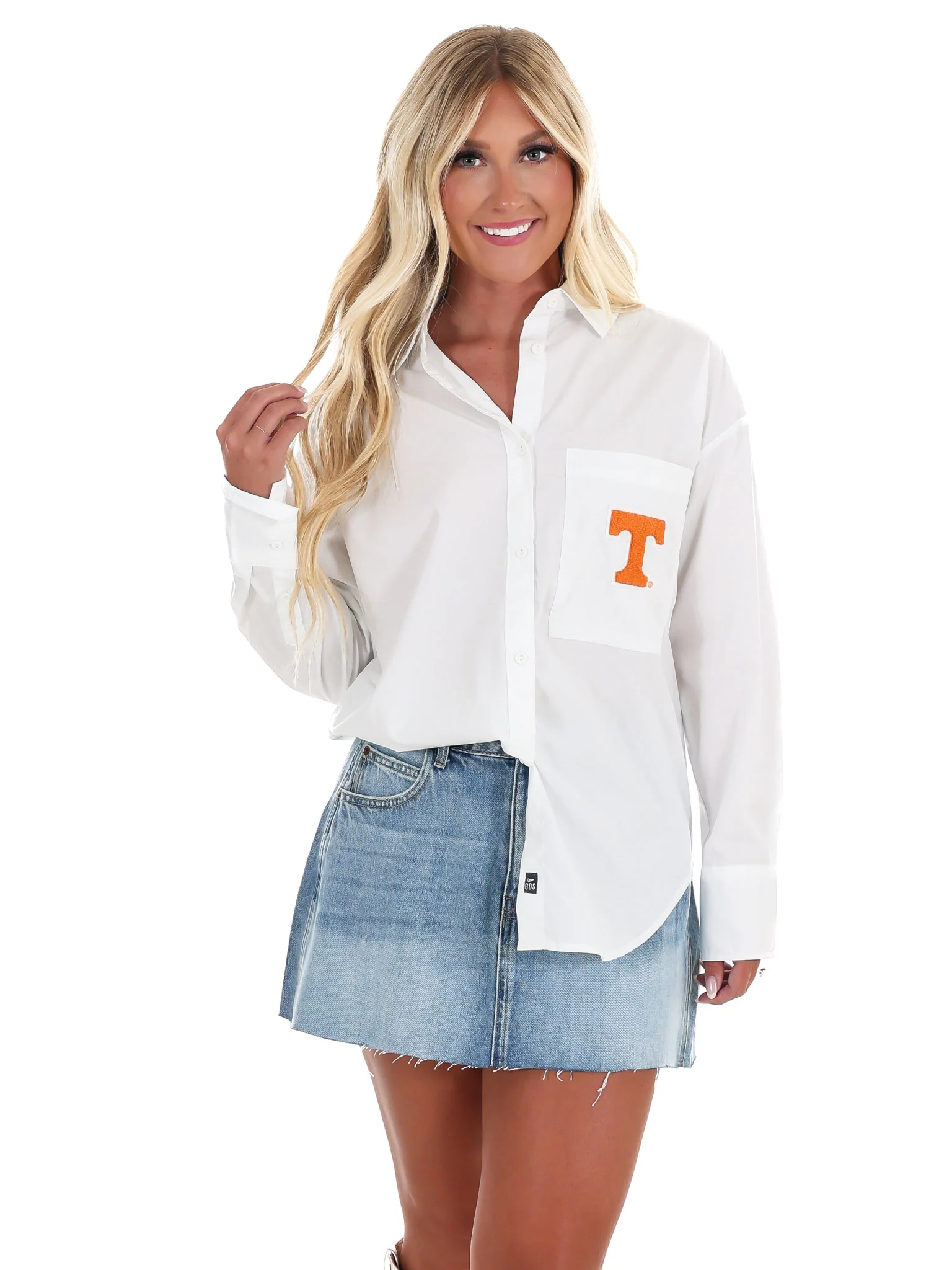 Tennessee Logo Patch Lux Button Up Top - Image 5