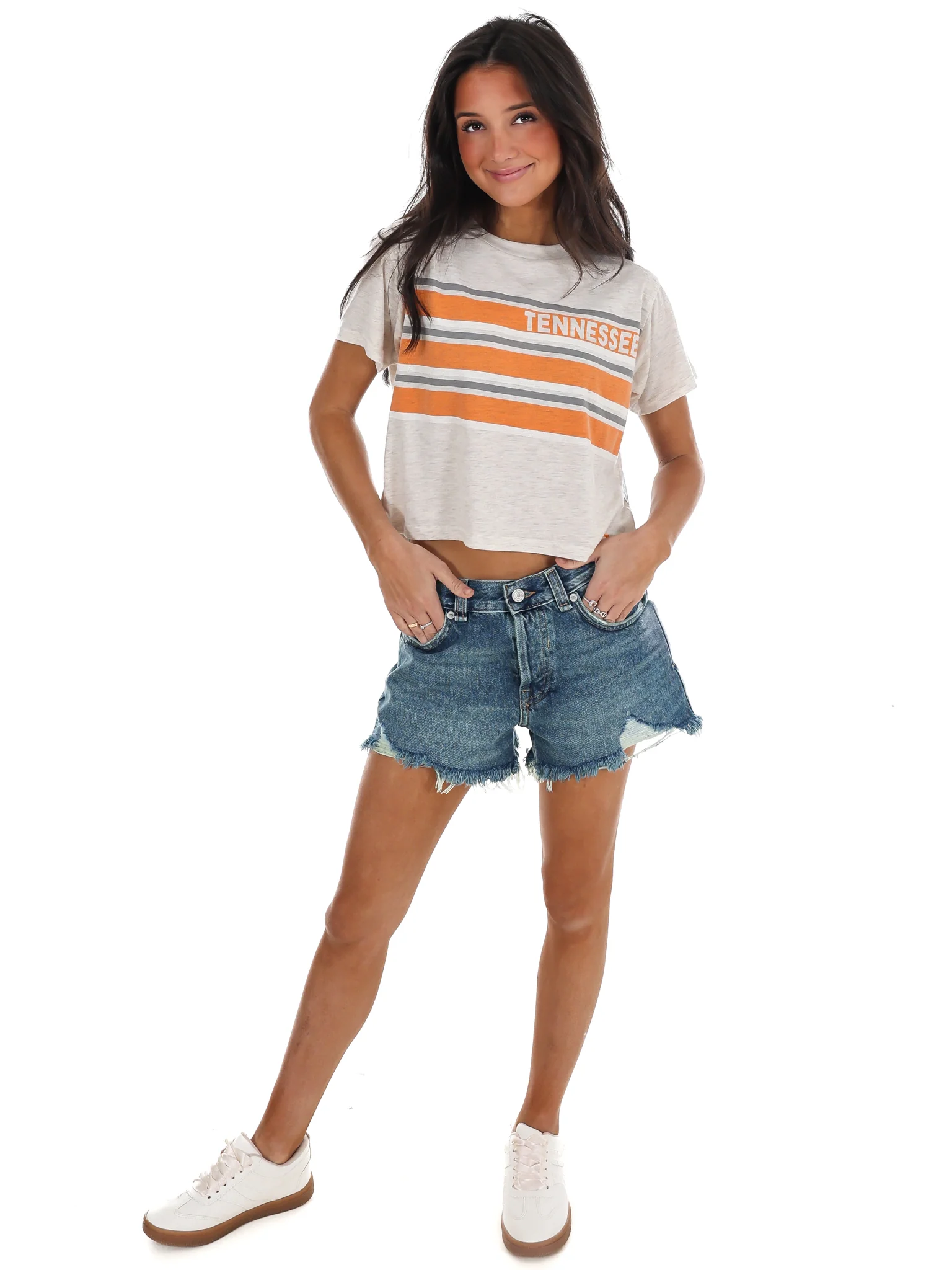 Tennessee Multi Stripe Crop Top - Image 4