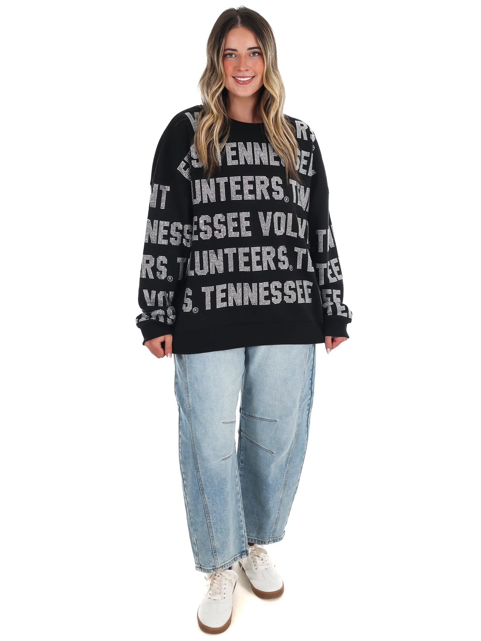 Tennessee Volunteers Rhinestone Drop Shoulder Crewneck Pullover - Image 2