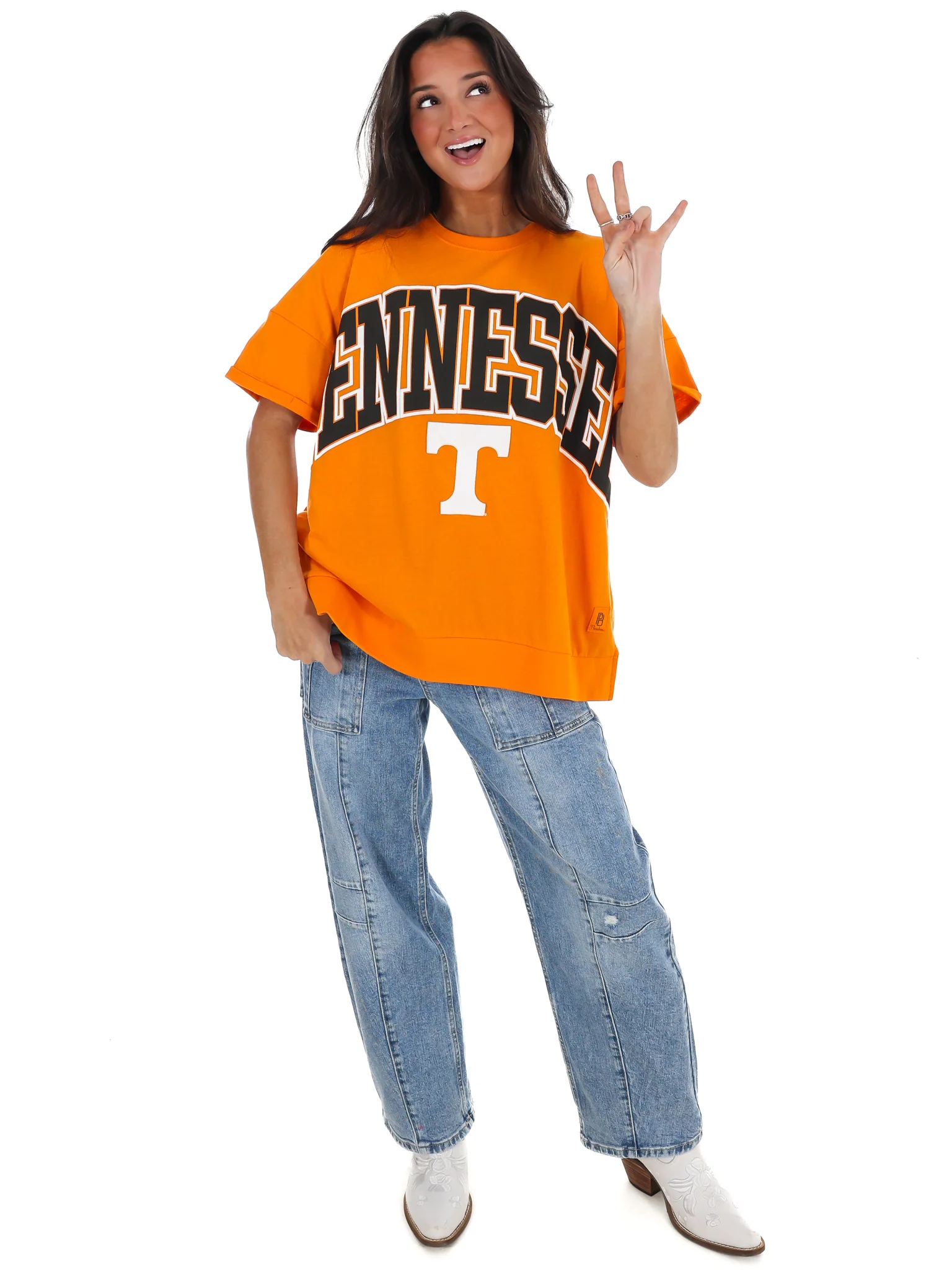Tennessee Rolled Sleeve Oversized Top - Image 2