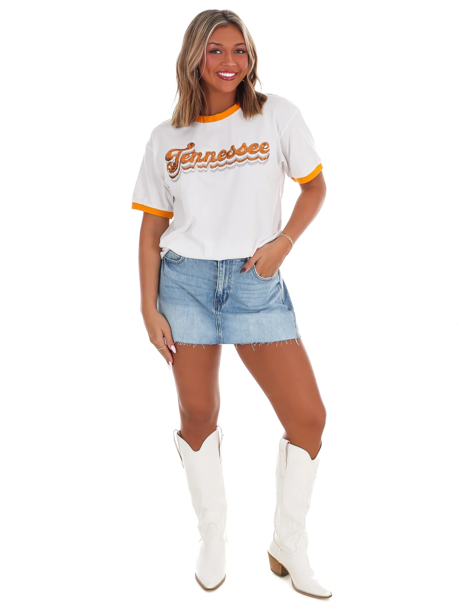 Tennessee Sequin Ringer Tee - Image 2