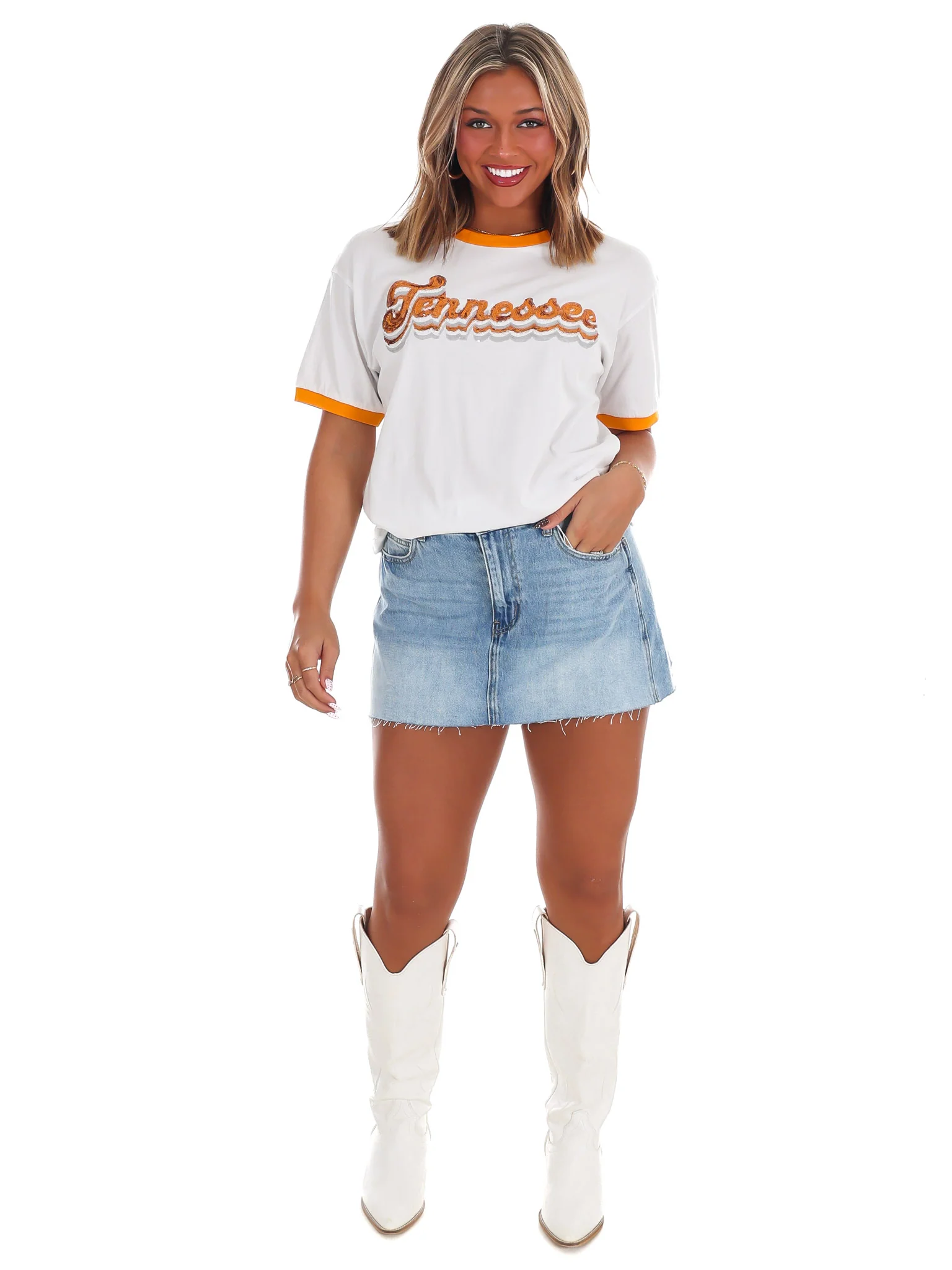 Tennessee Sequin Ringer Tee - Image 4