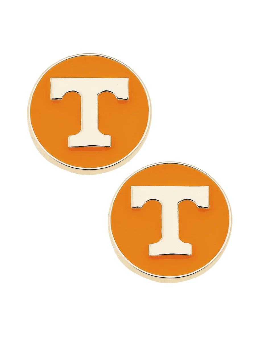 Tennessee Vols Logo Circle Stud Earrings