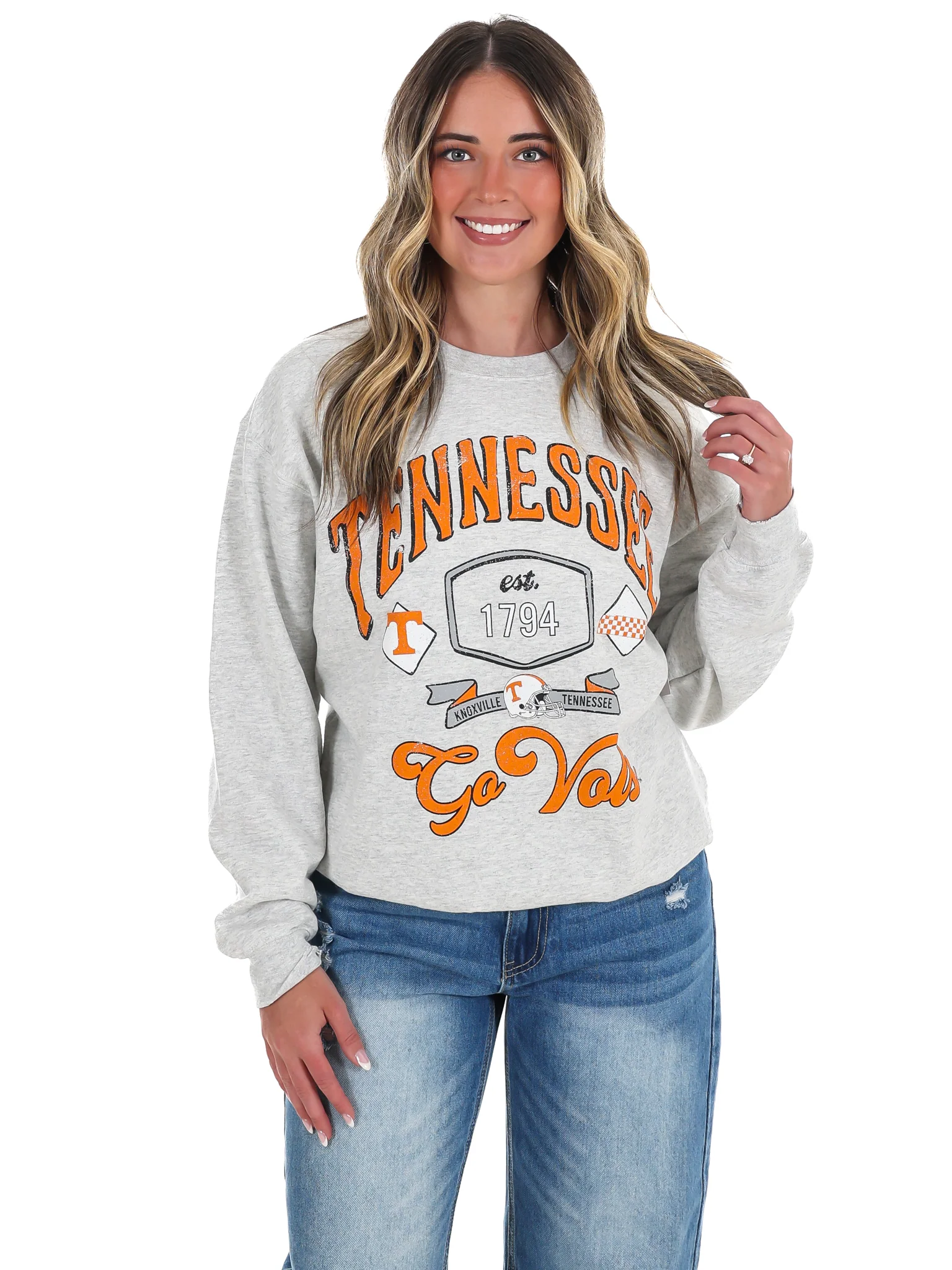 Tennessee Vols Patches 25 Thrifted Sweatshirt - Image 3