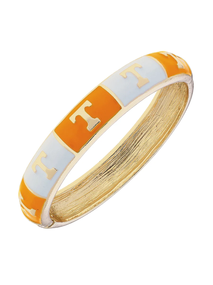 Tennessee Vols Sculpted Enamel Checkered Hinge Bangle Bracelet