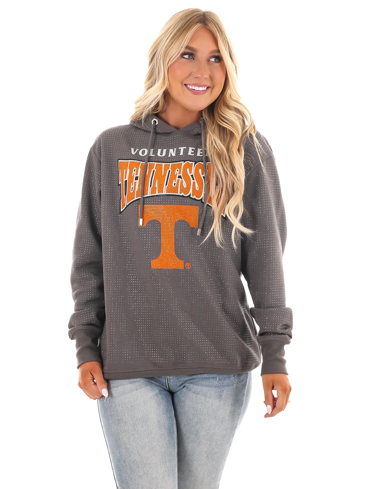 Tennessee Volunteers All-Over Rhinestone Sparkle Hoodie - Image 5