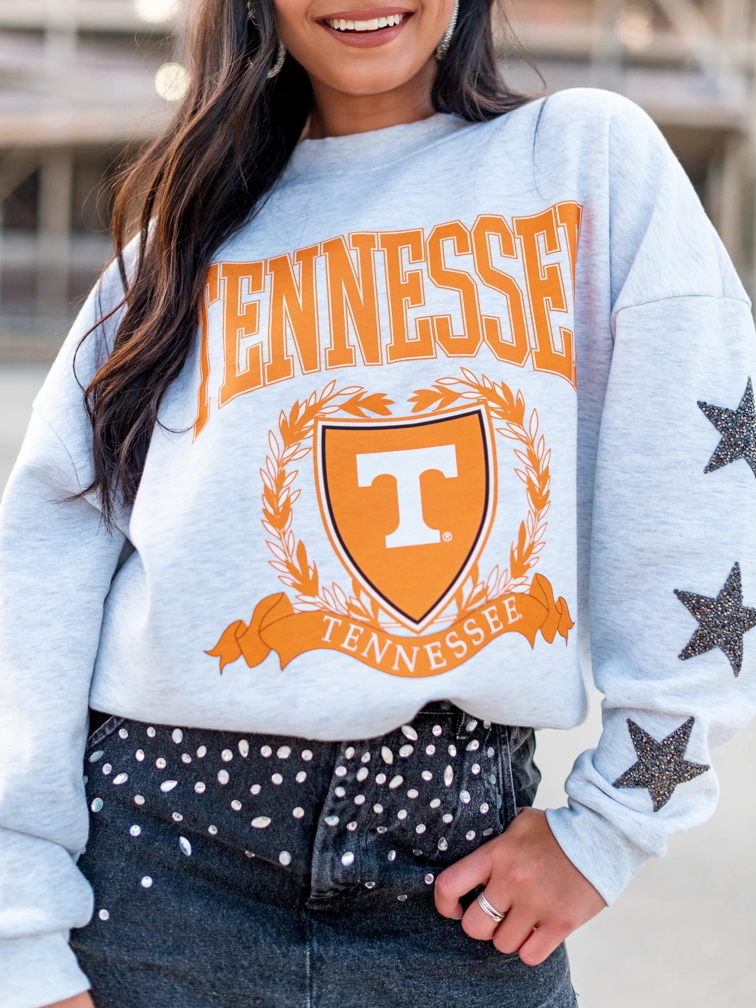 Tennessee Volunteers All-Star Embellished Sleeve Crewneck Pullover - Image 6
