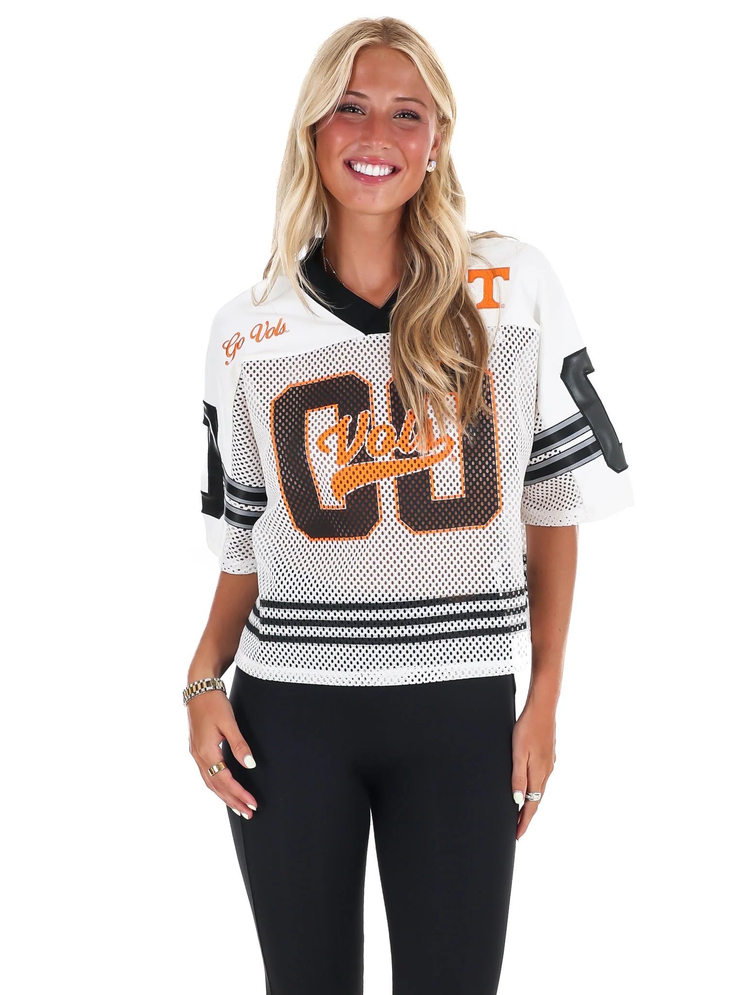 Tennessee Volunteers Midi-Crop Sport Mesh Jersey Top - Image 4