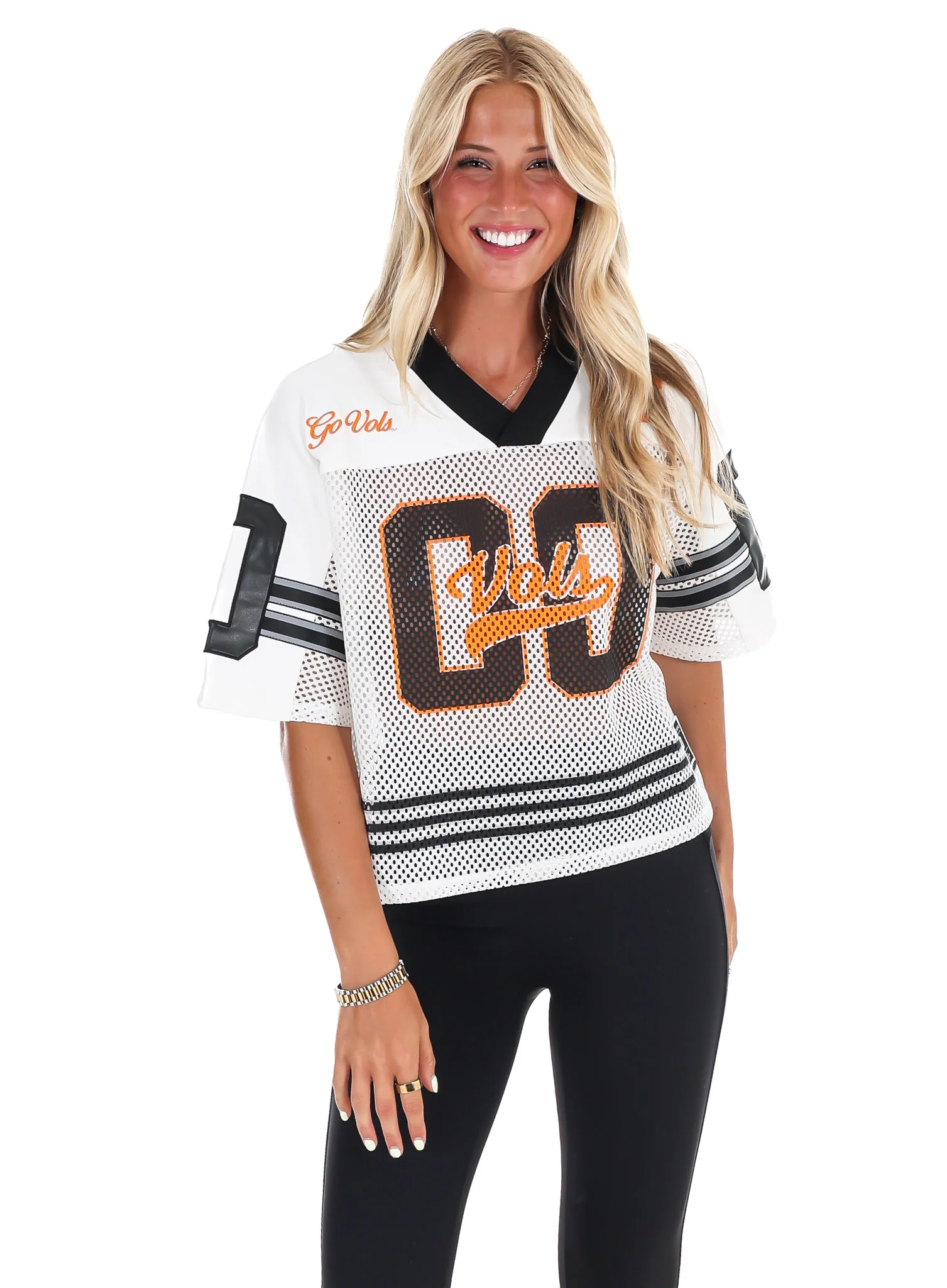 Tennessee Volunteers Midi-Crop Sport Mesh Jersey Top - Image 6
