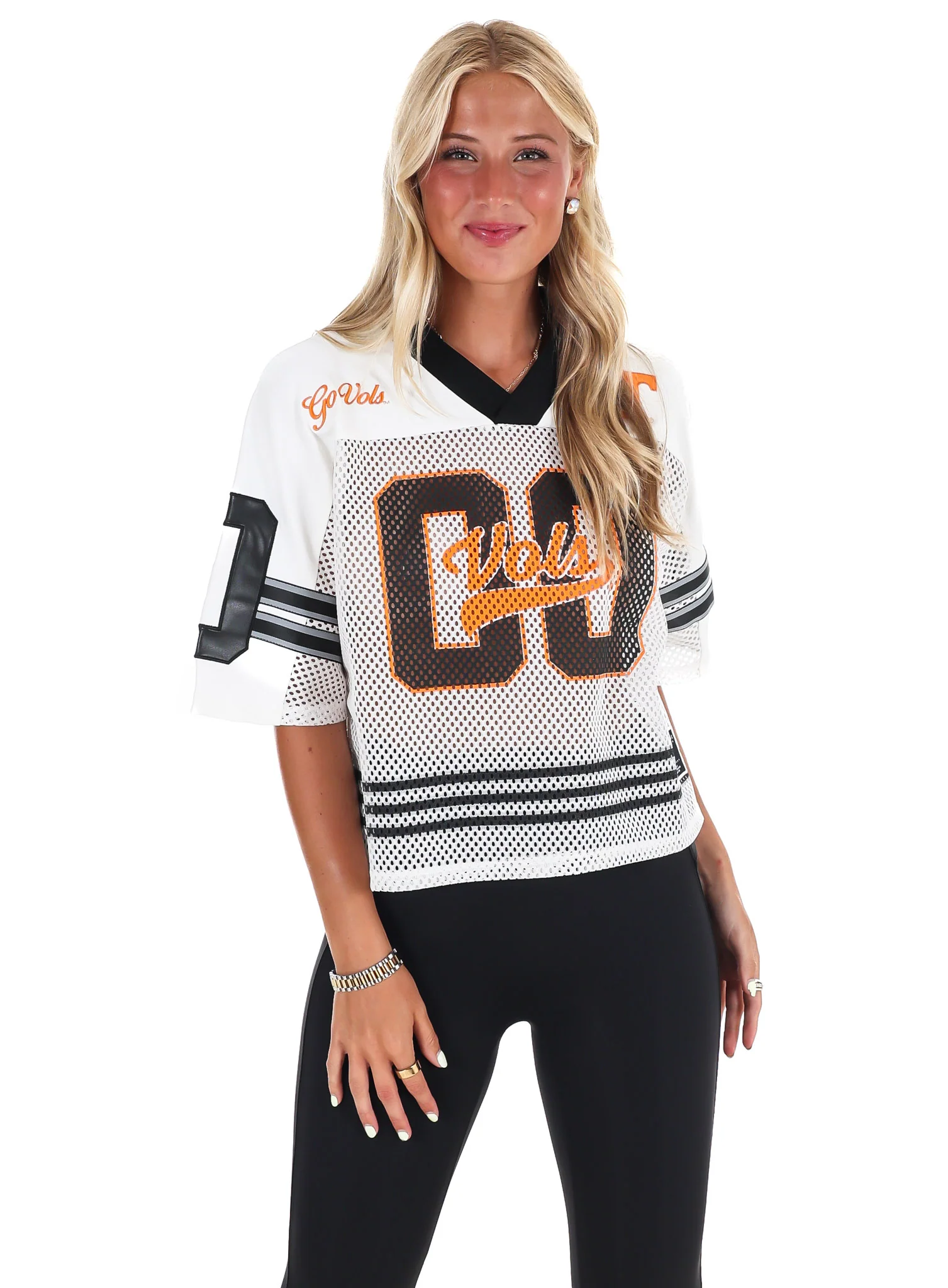Tennessee Volunteers Midi-Crop Sport Mesh Jersey Top - Image 8