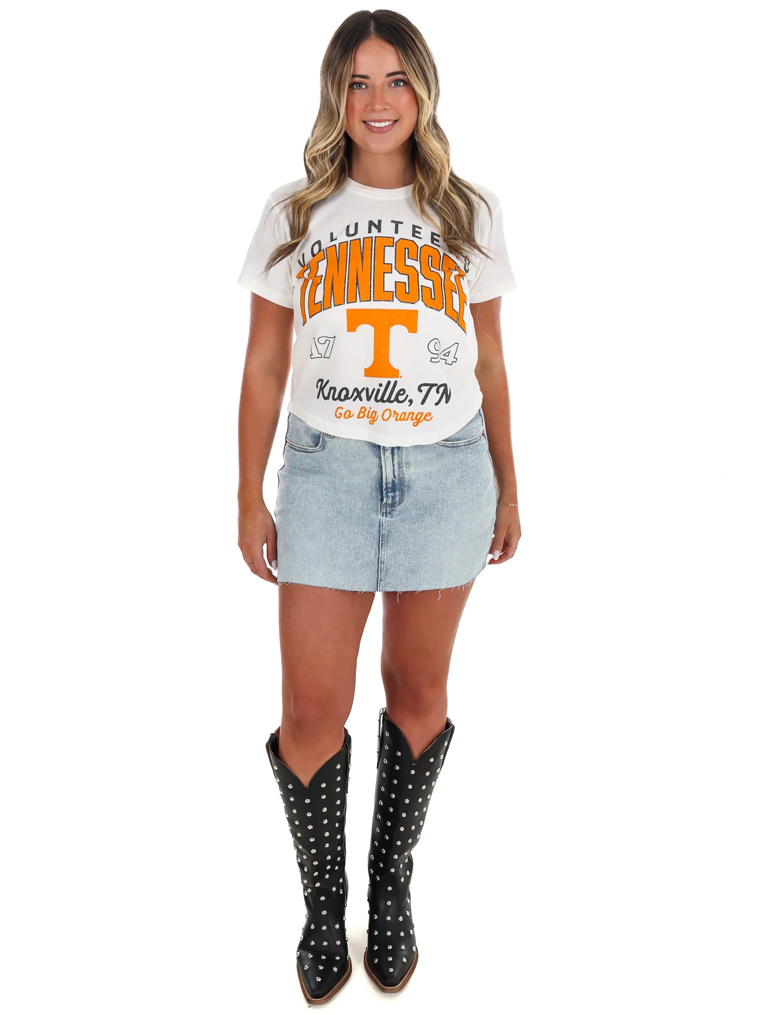 Tennessee Volunteers Power T Vintage Waist Length Top - Image 10