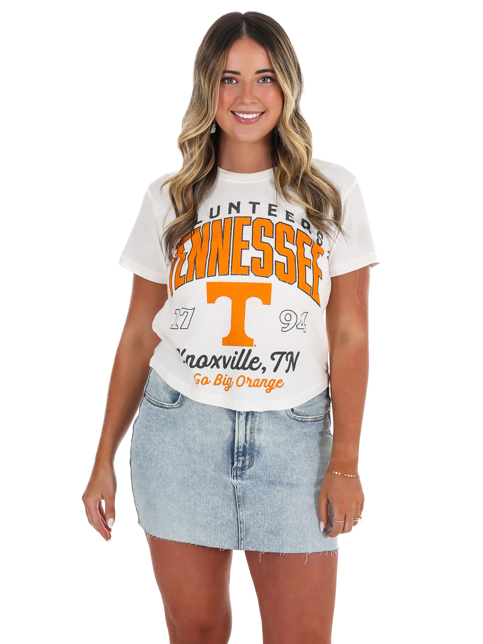 Tennessee Volunteers Power T Vintage Waist Length Top - Image 11