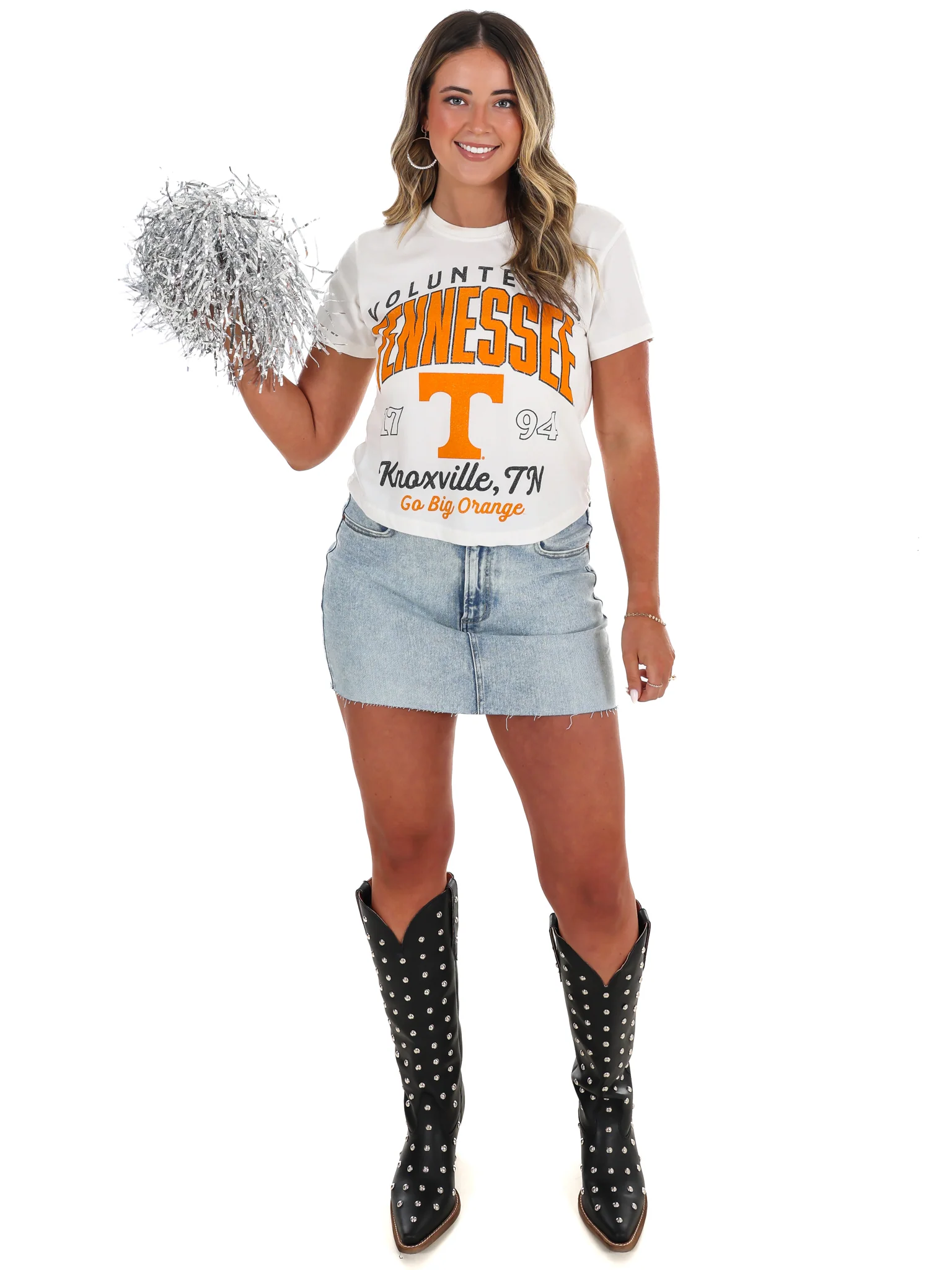 Tennessee Volunteers Power T Vintage Waist Length Top - Image 14