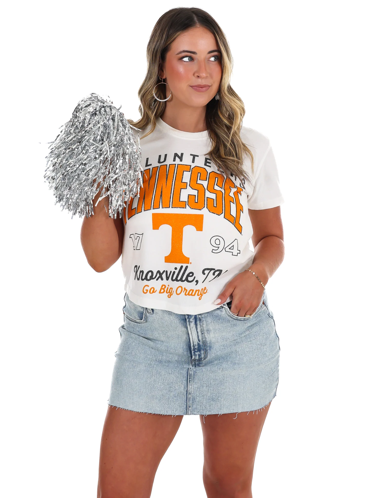 Tennessee Volunteers Power T Vintage Waist Length Top - Image 15