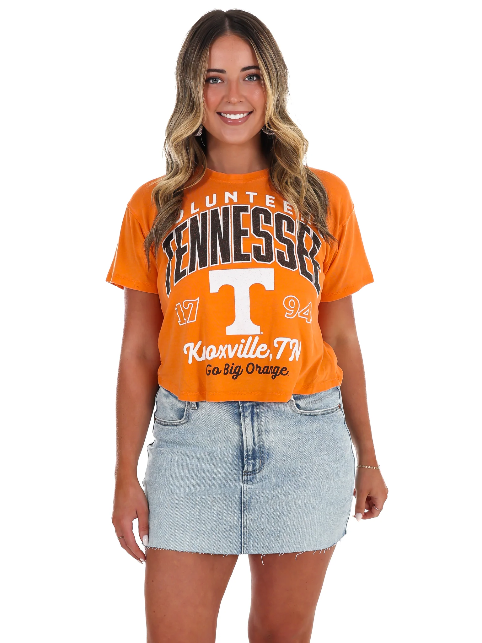 Tennessee Volunteers Power T Vintage Waist Length Top - Image 5