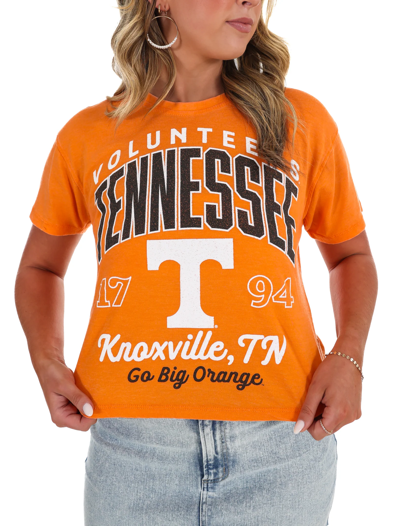 Tennessee Volunteers Power T Vintage Waist Length Top - Image 8