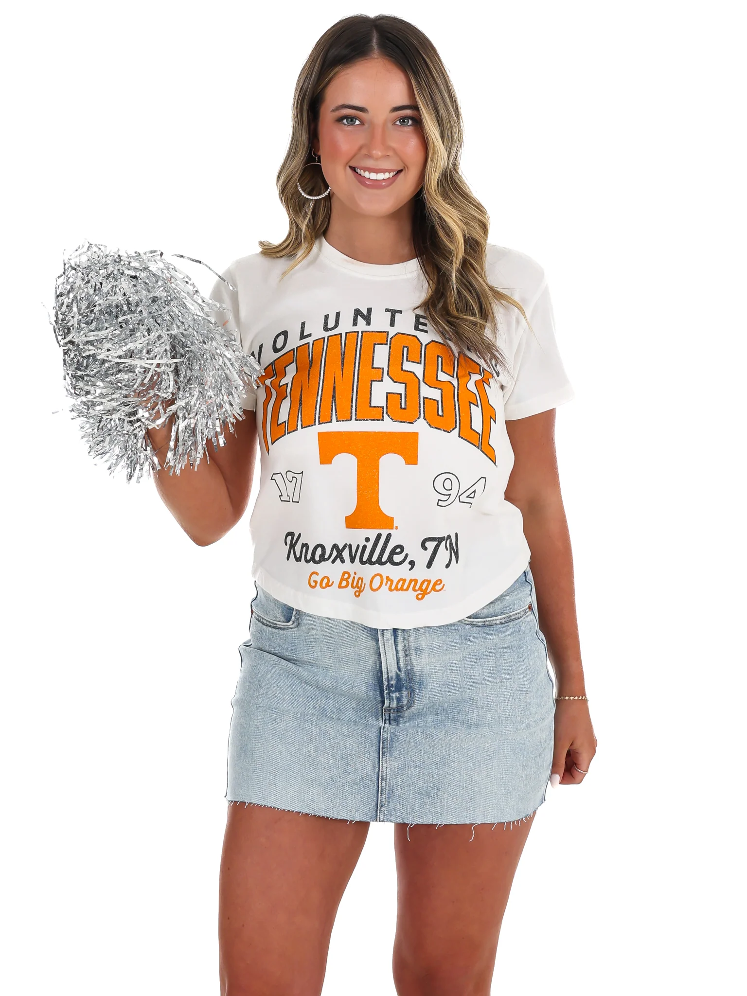 Tennessee Volunteers Power T Vintage Waist Length Top - Image 9