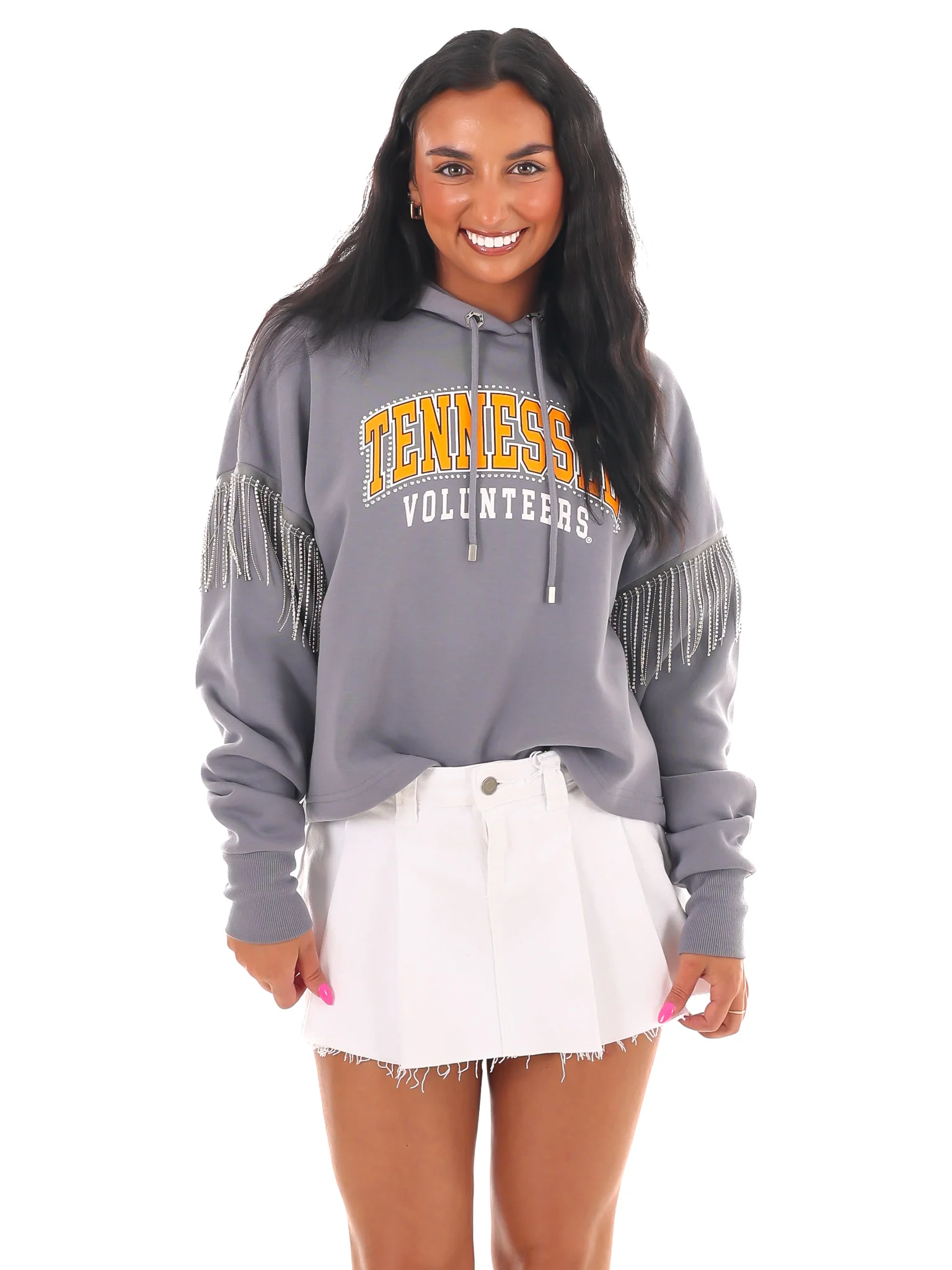 Tennessee Volunteers Rhinestone Fringe Hoodie - Image 11