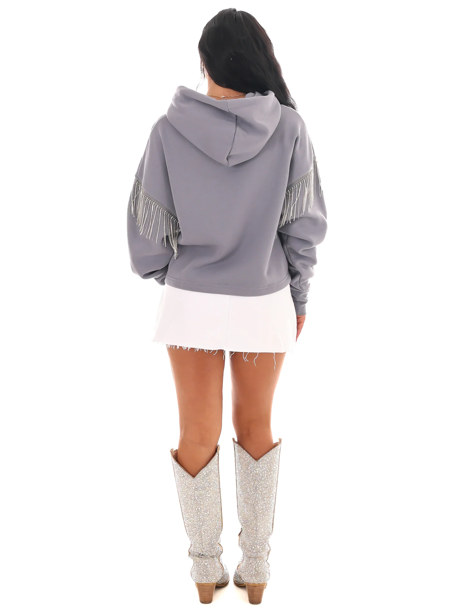 Tennessee Volunteers Rhinestone Fringe Hoodie - Image 16