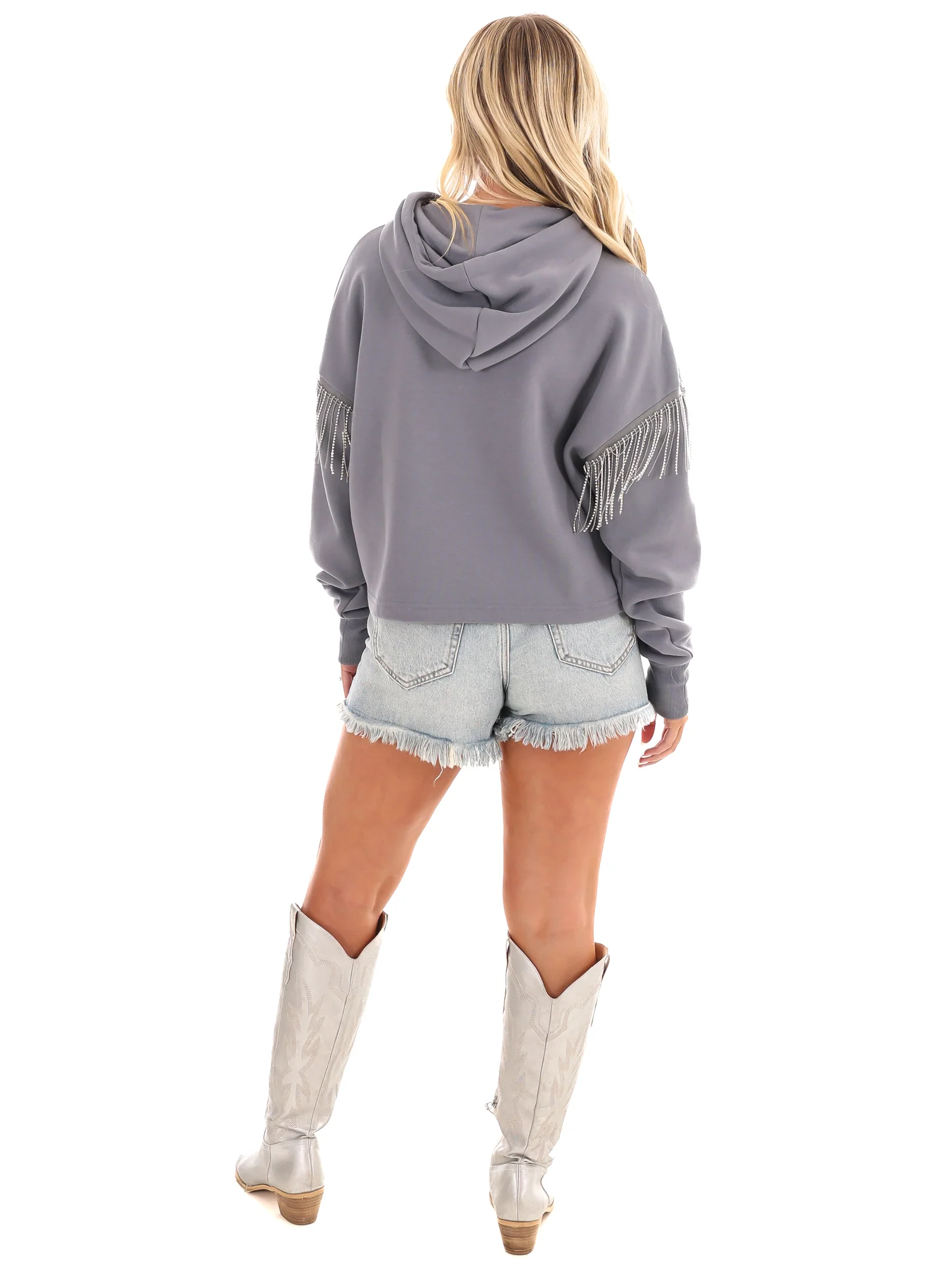 Tennessee Volunteers Rhinestone Fringe Hoodie - Image 8