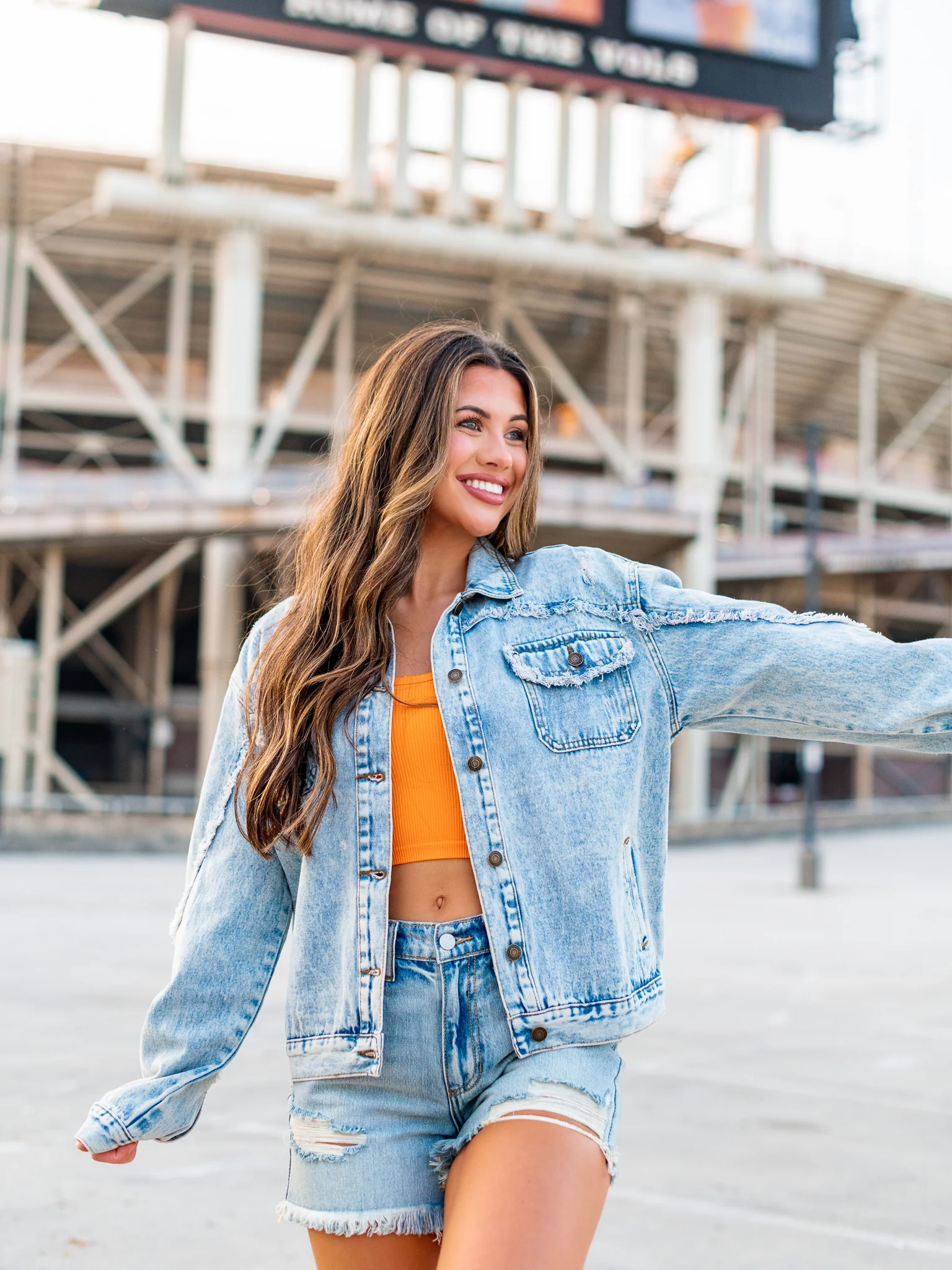 Tennessee Volunteers Tailgate Queen Light Wash Denim Jacket - Image 7