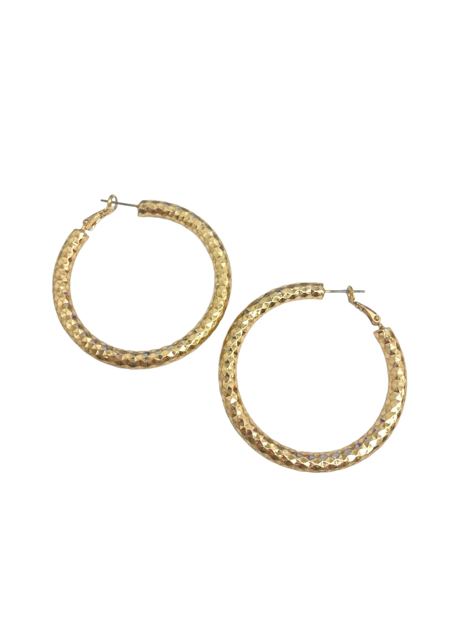 Textured Medium Hoop Earrings
