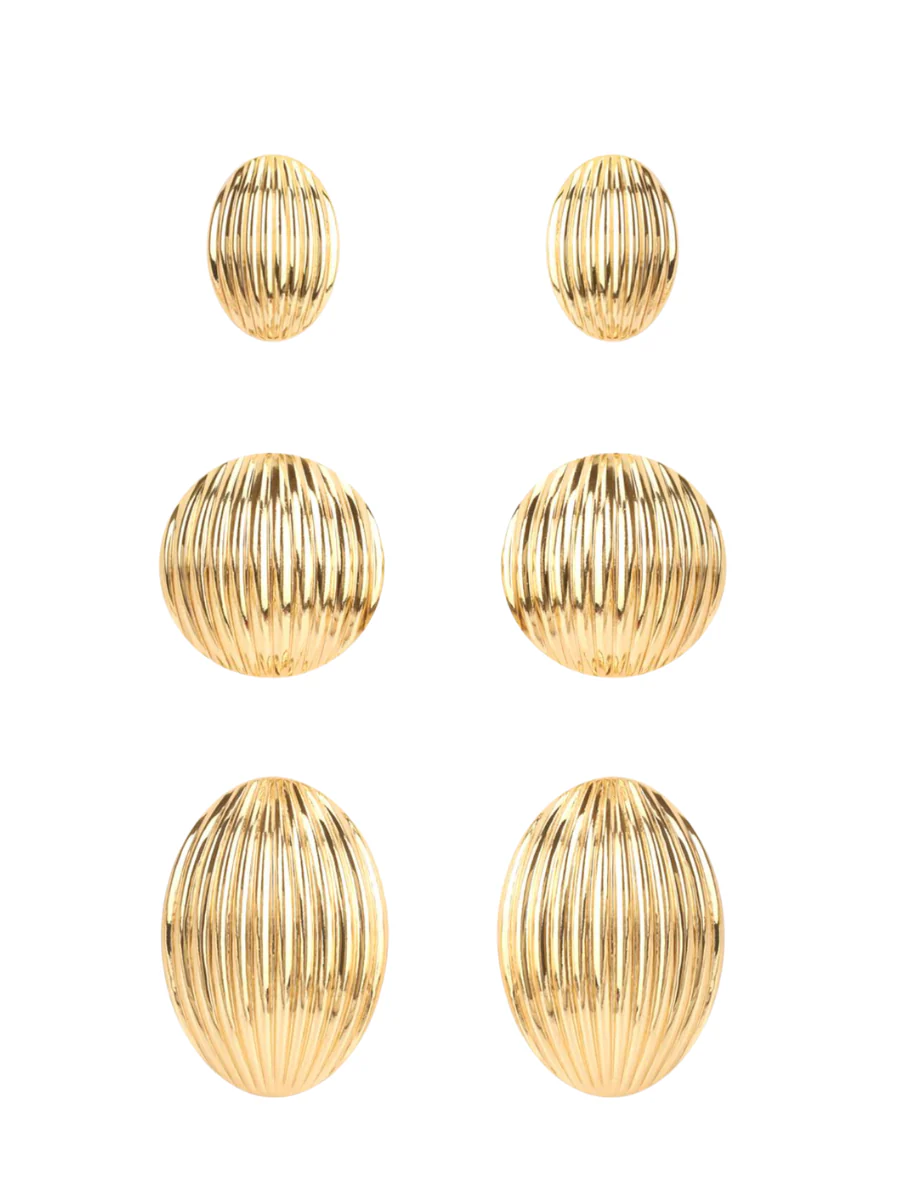 Textured Post 3 Pair Earring Set