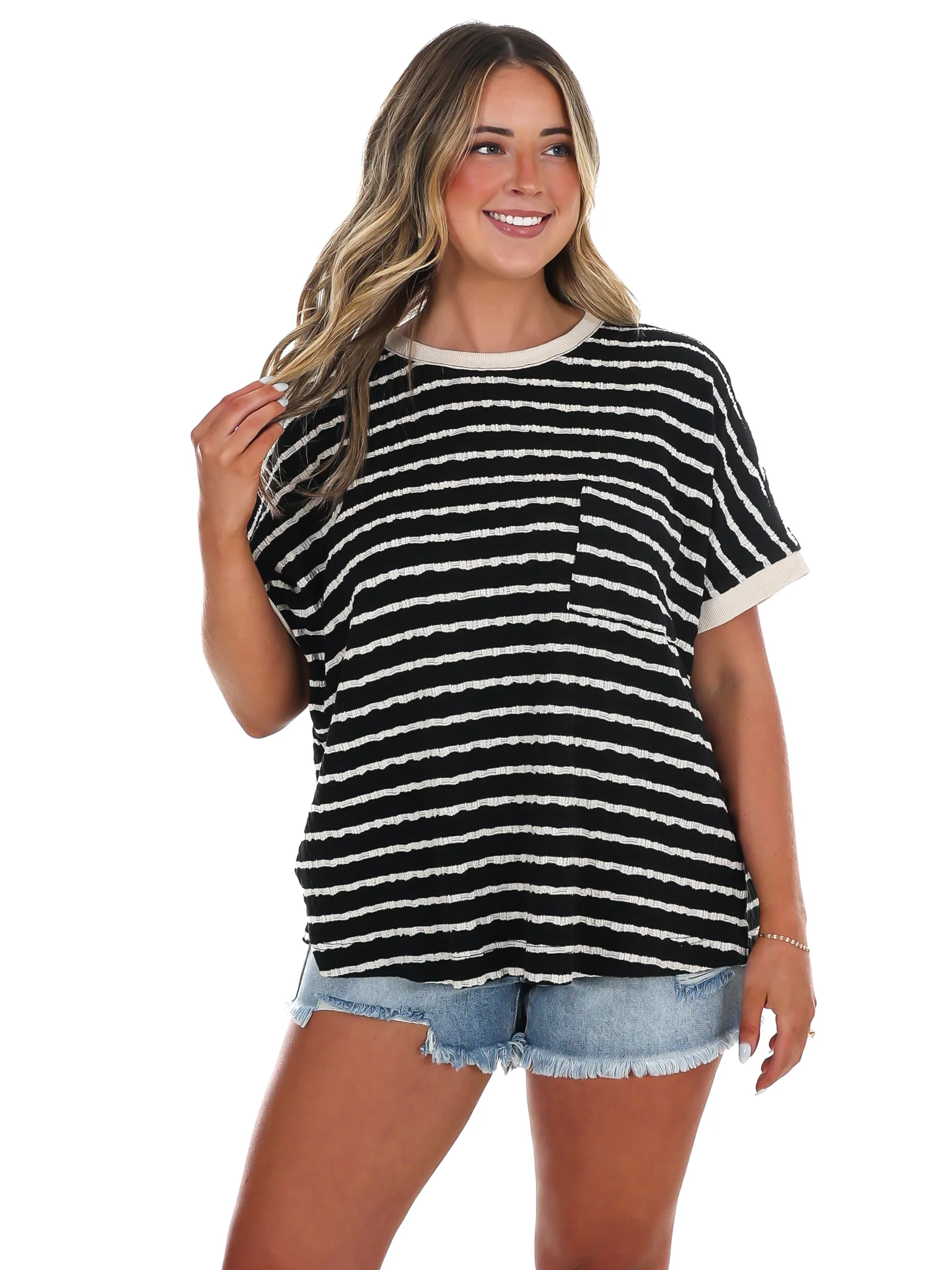 Textured Threads Stripe Top - Image 3