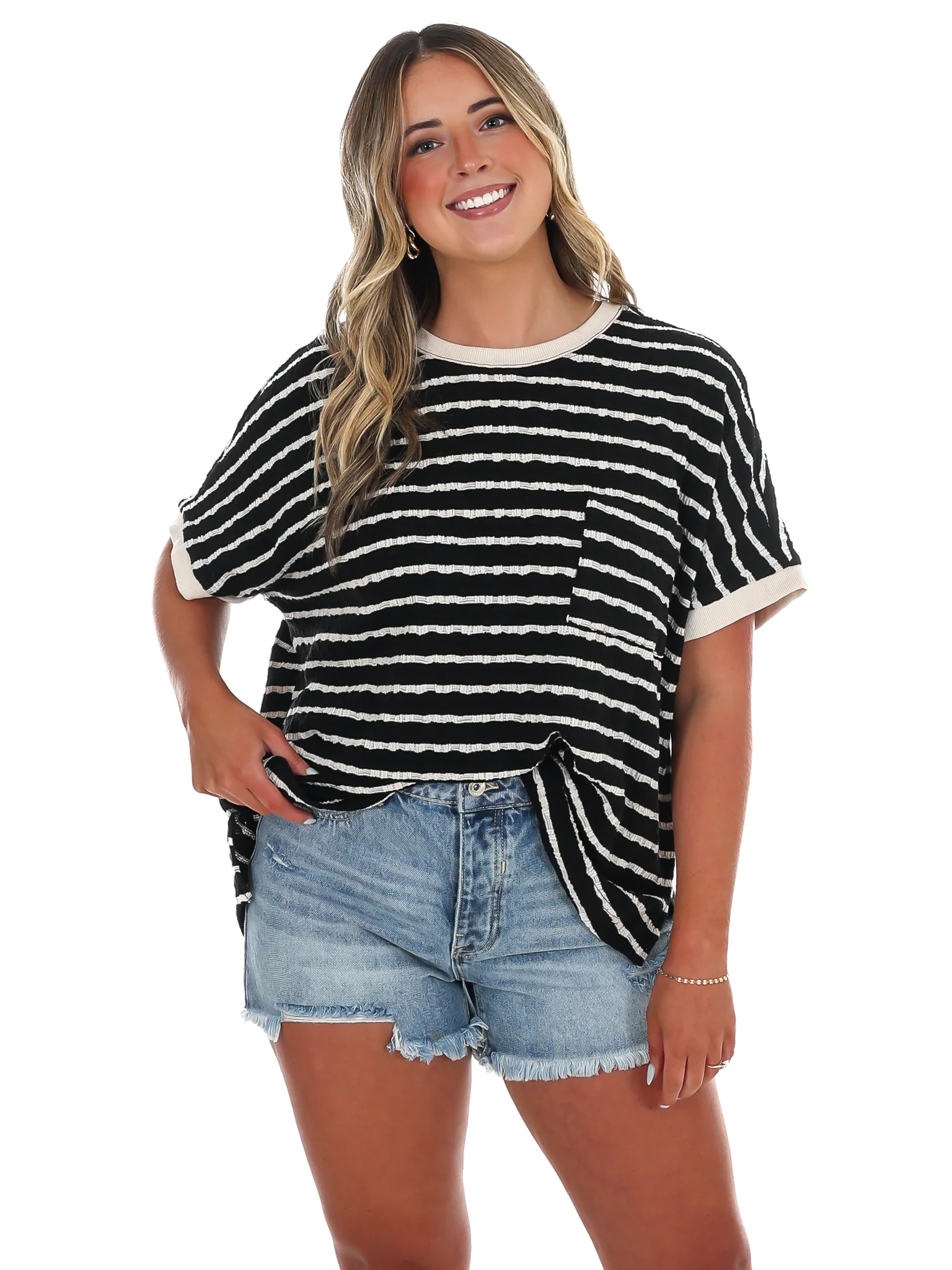 Textured Threads Stripe Top - Image 5
