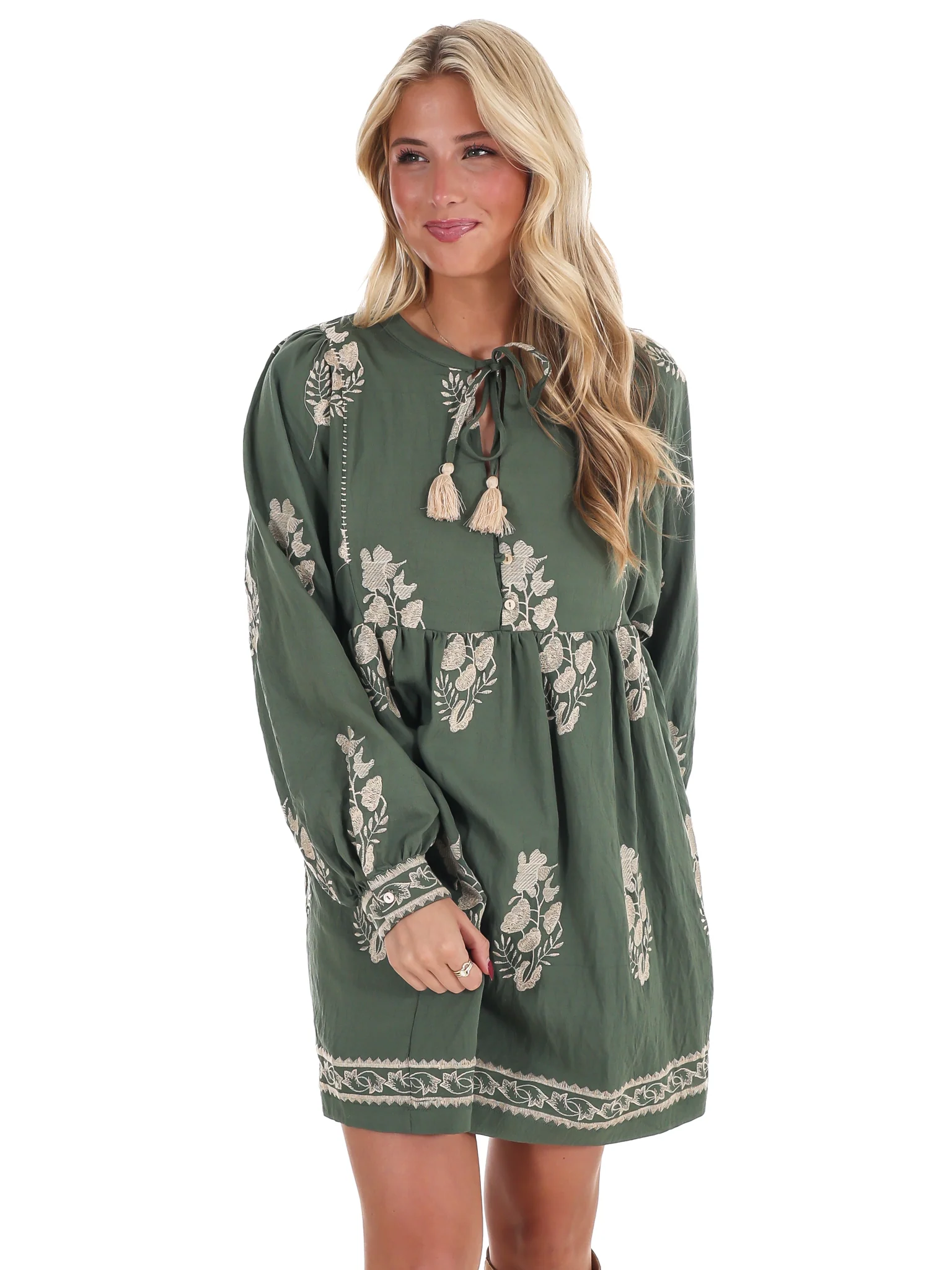The Way it Goes Embroidered Mini Dress - Image 5