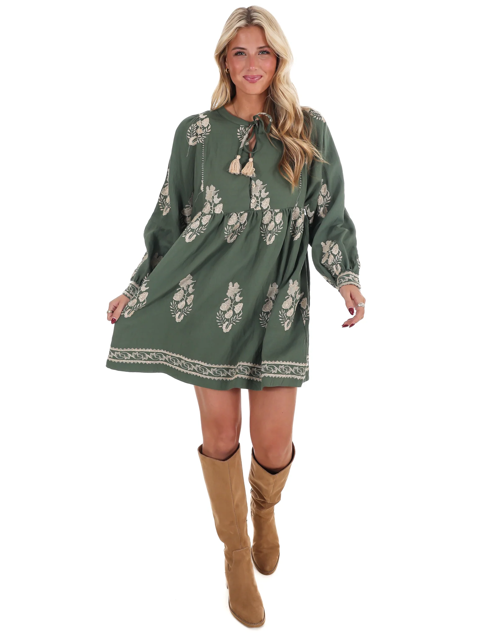 The Way it Goes Embroidered Mini Dress - Image 6