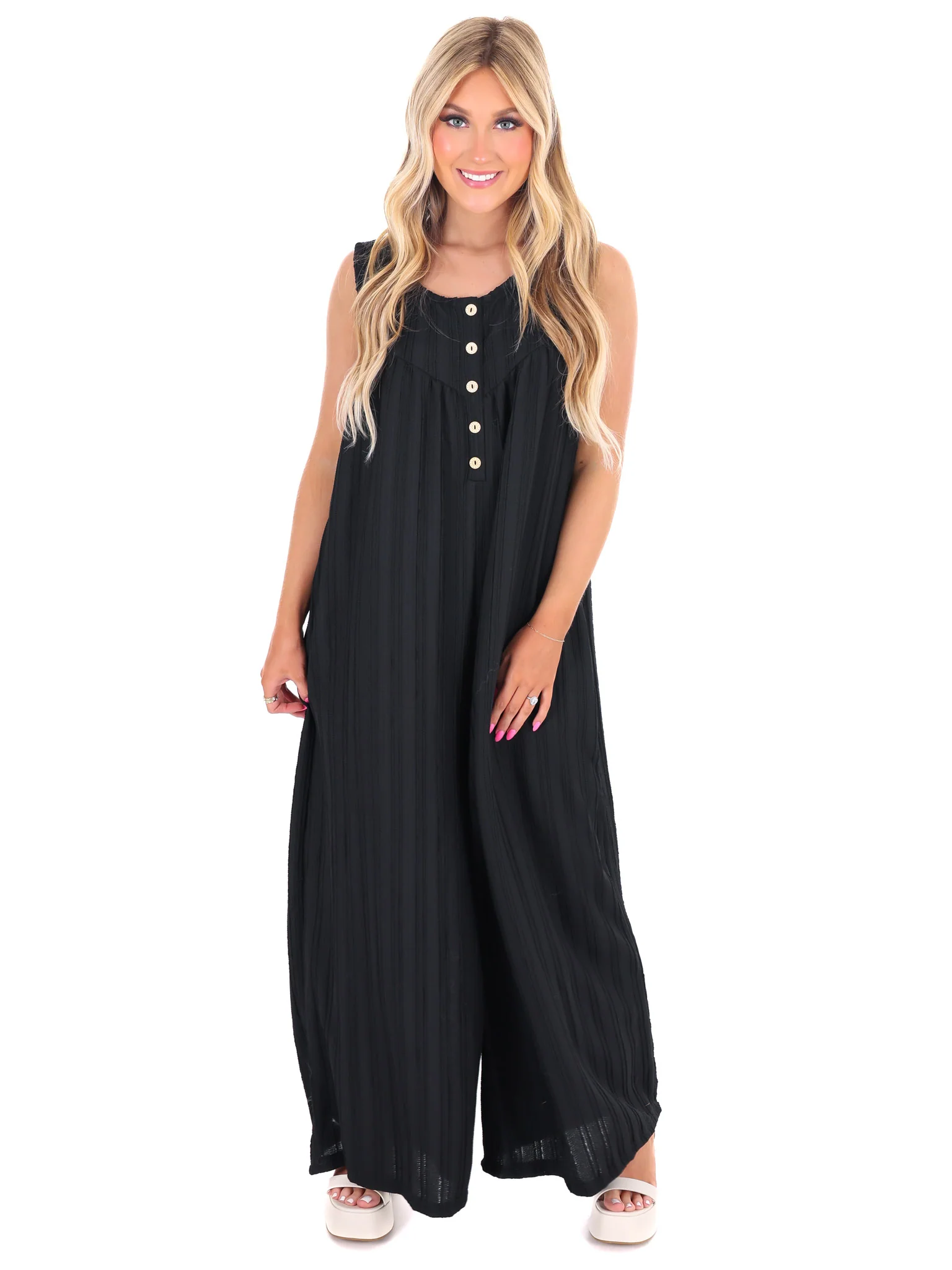 This City Textured Wide Leg Jumpsuit - Image 4