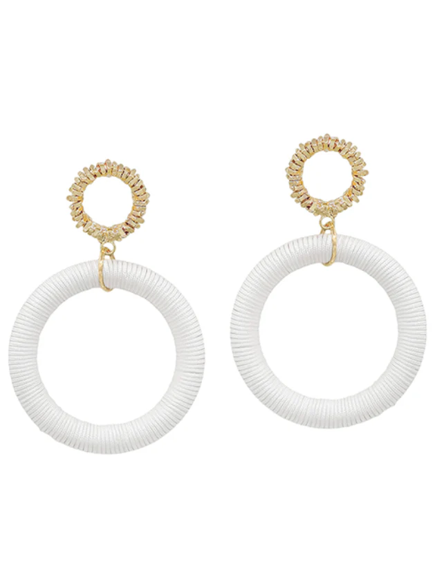 Thread Drop Circle Earrings - Image 3