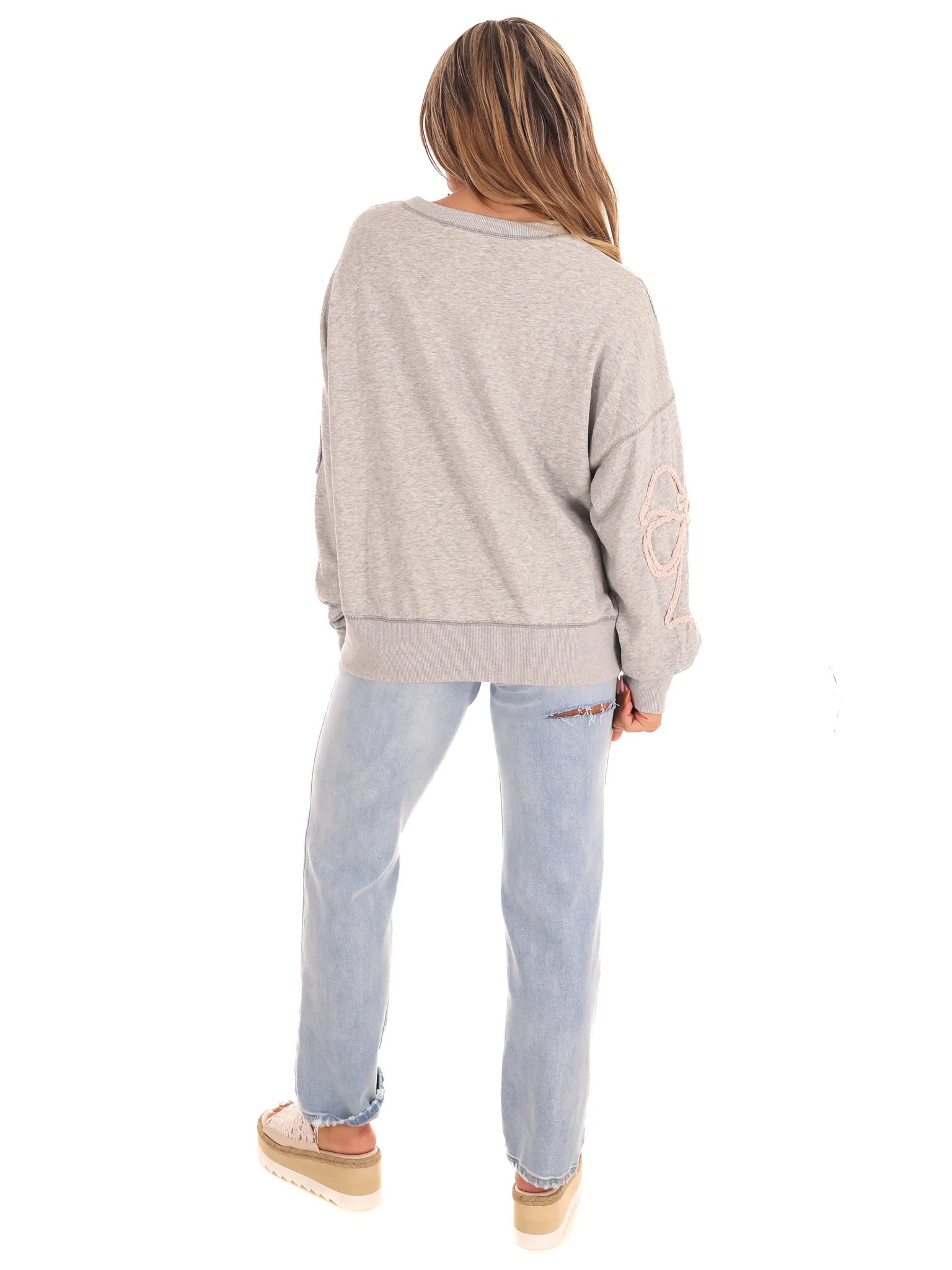 Thread Embroidery Oversized Sweatshirt - Image 7