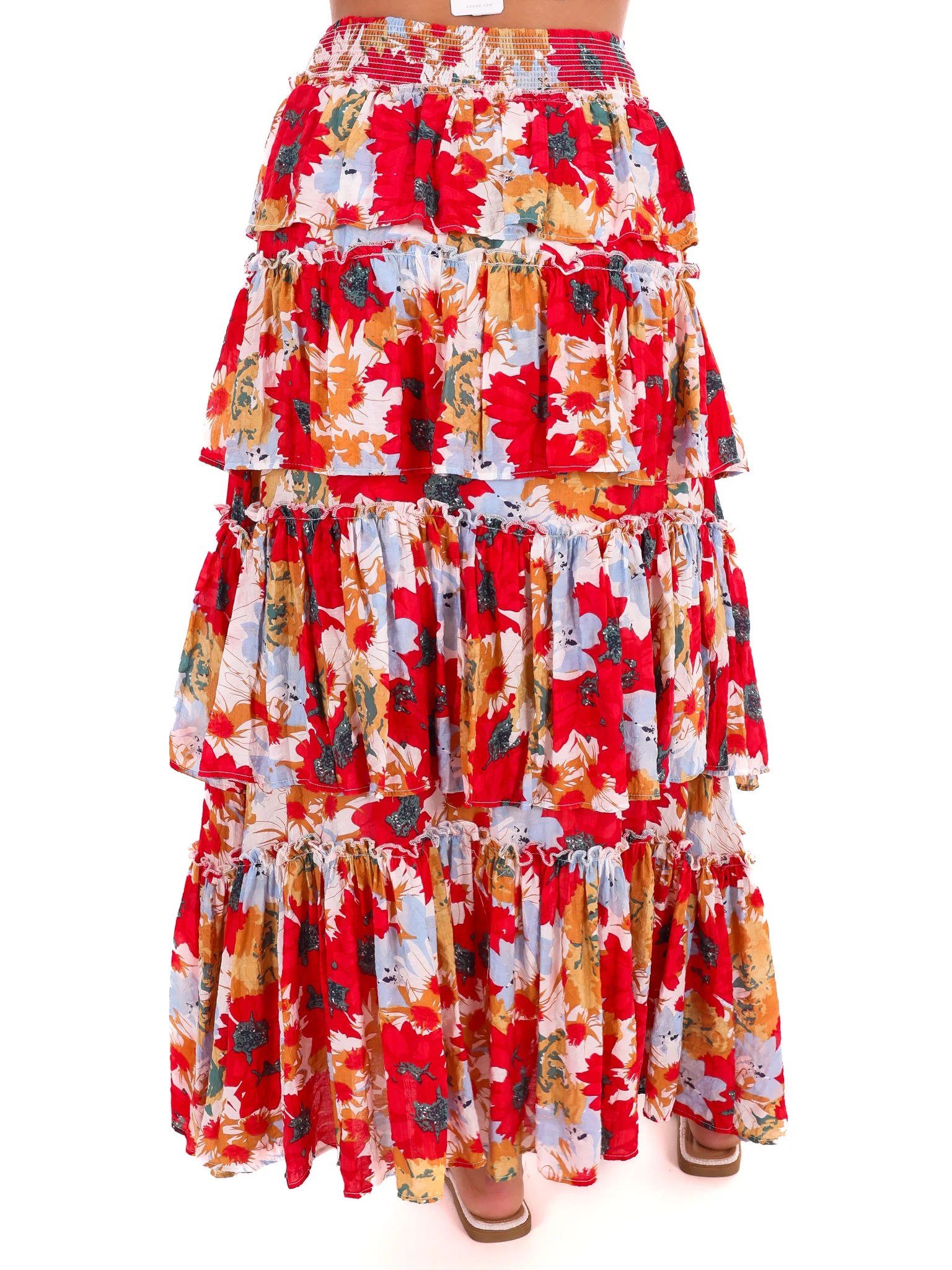Ticket to Paradise Floral Tiered Maxi Skirt - Image 4