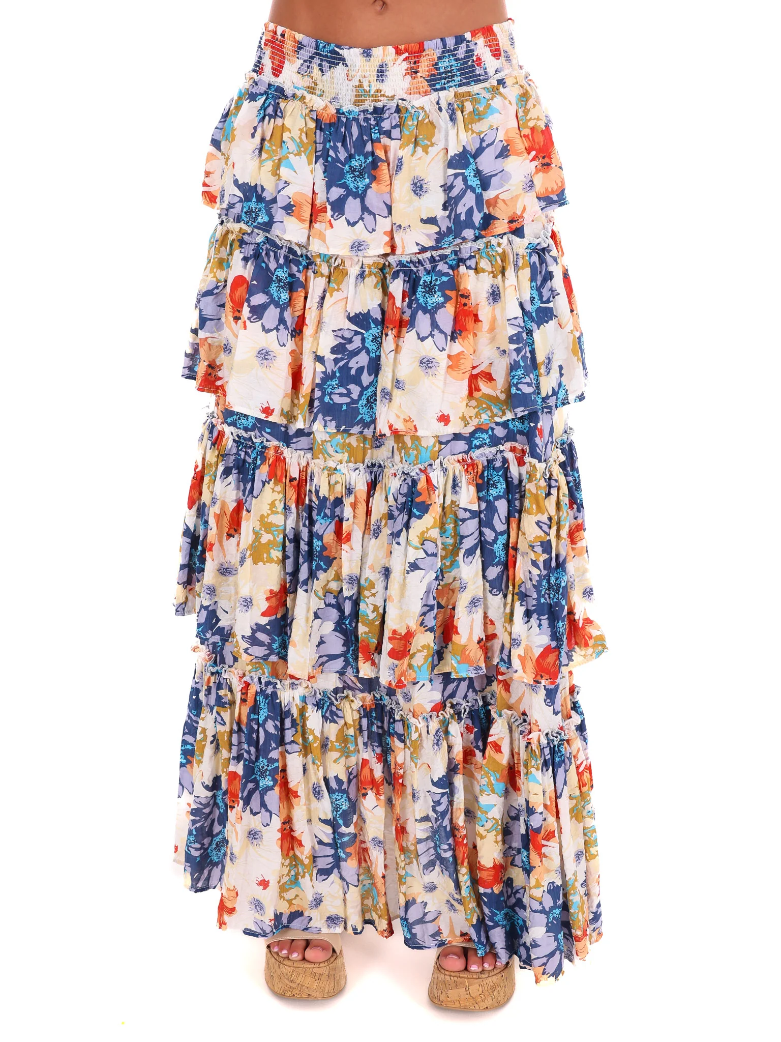 Ticket to Paradise Floral Tiered Maxi Skirt - Image 5