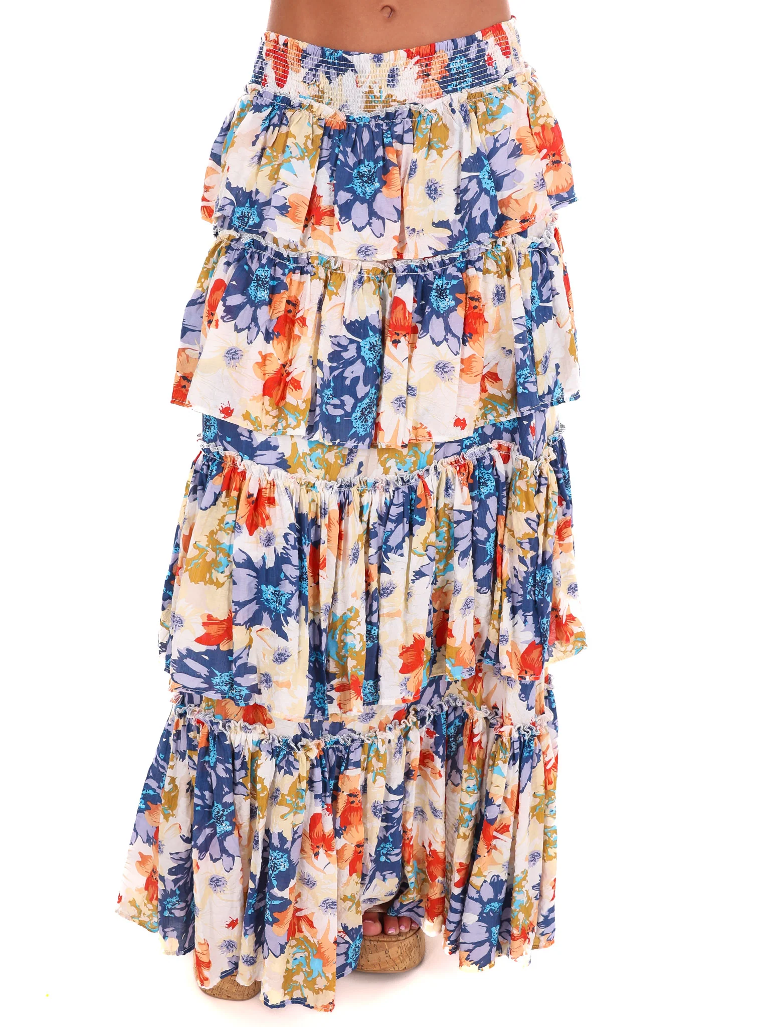 Ticket to Paradise Floral Tiered Maxi Skirt - Image 7