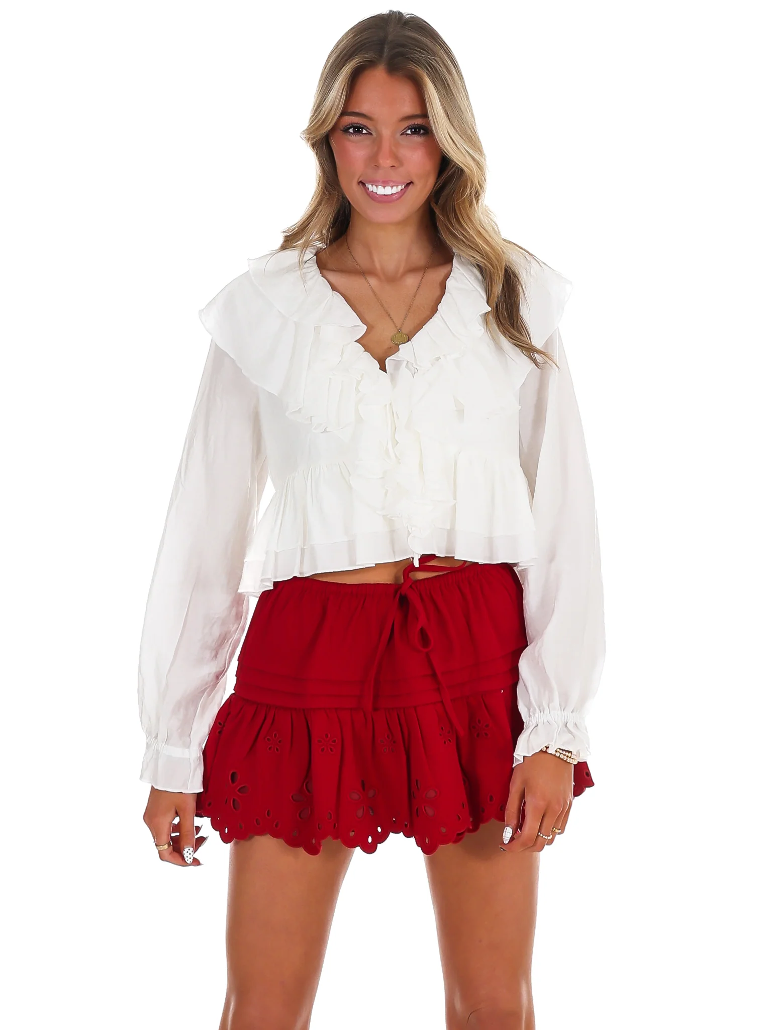Tie it Together V-Neck Ruffle Top - Image 5