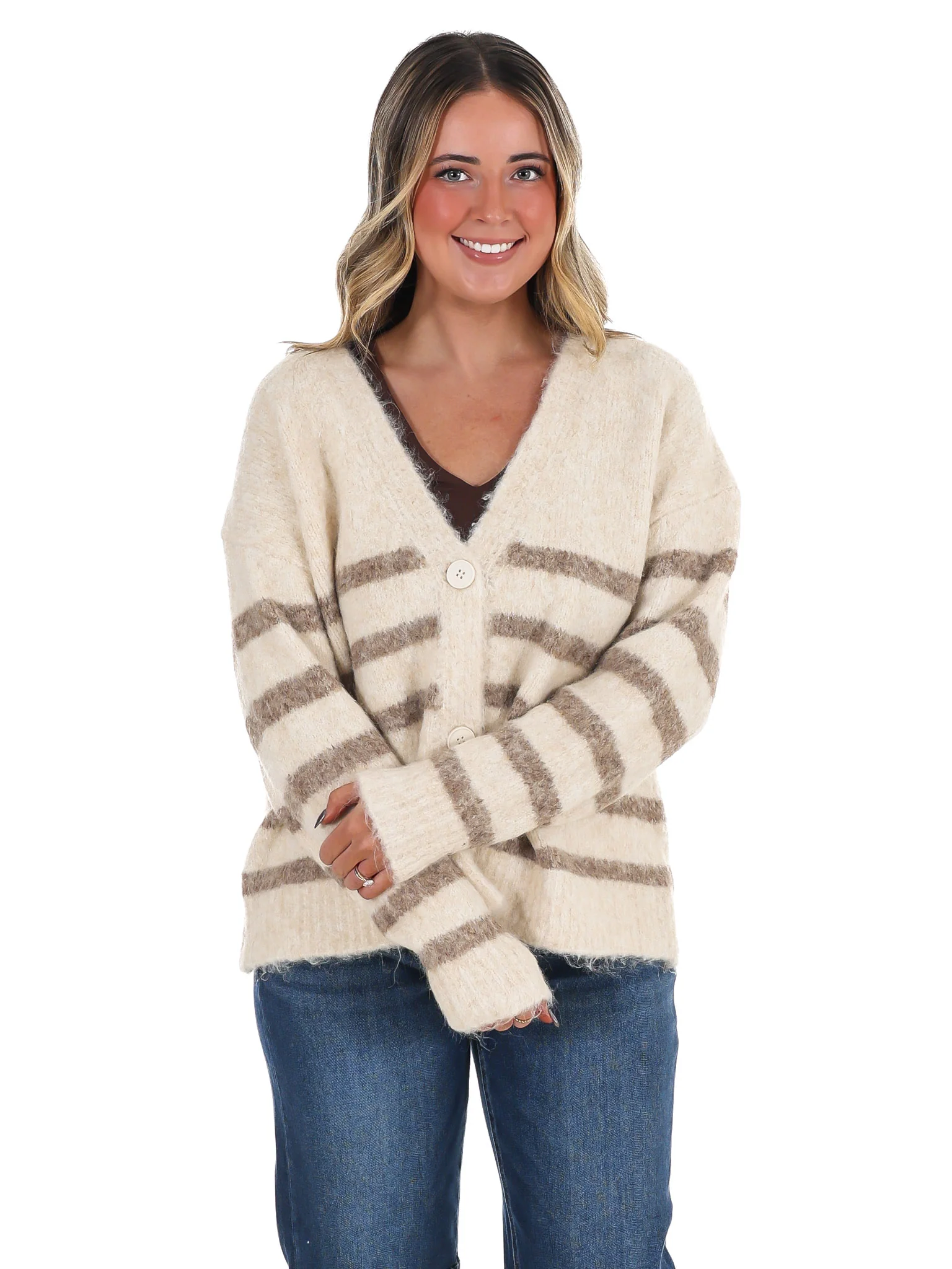 Timely Matter Super Soft Stripe Cardigan - Image 3